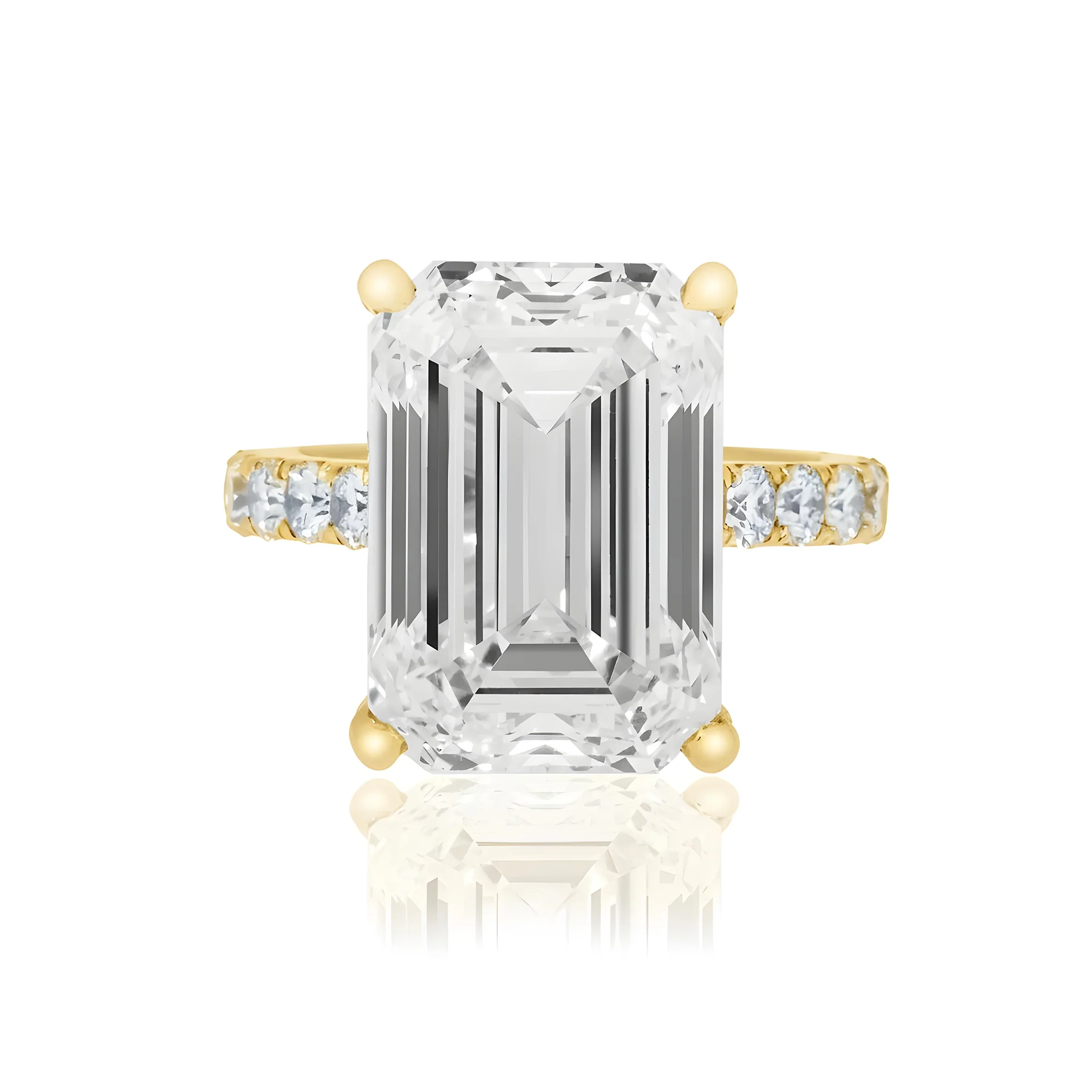 GIA 18K White Gold 13.84ct Emerald Cut Diamond Engagement Ring 15.79ctw - Image 7