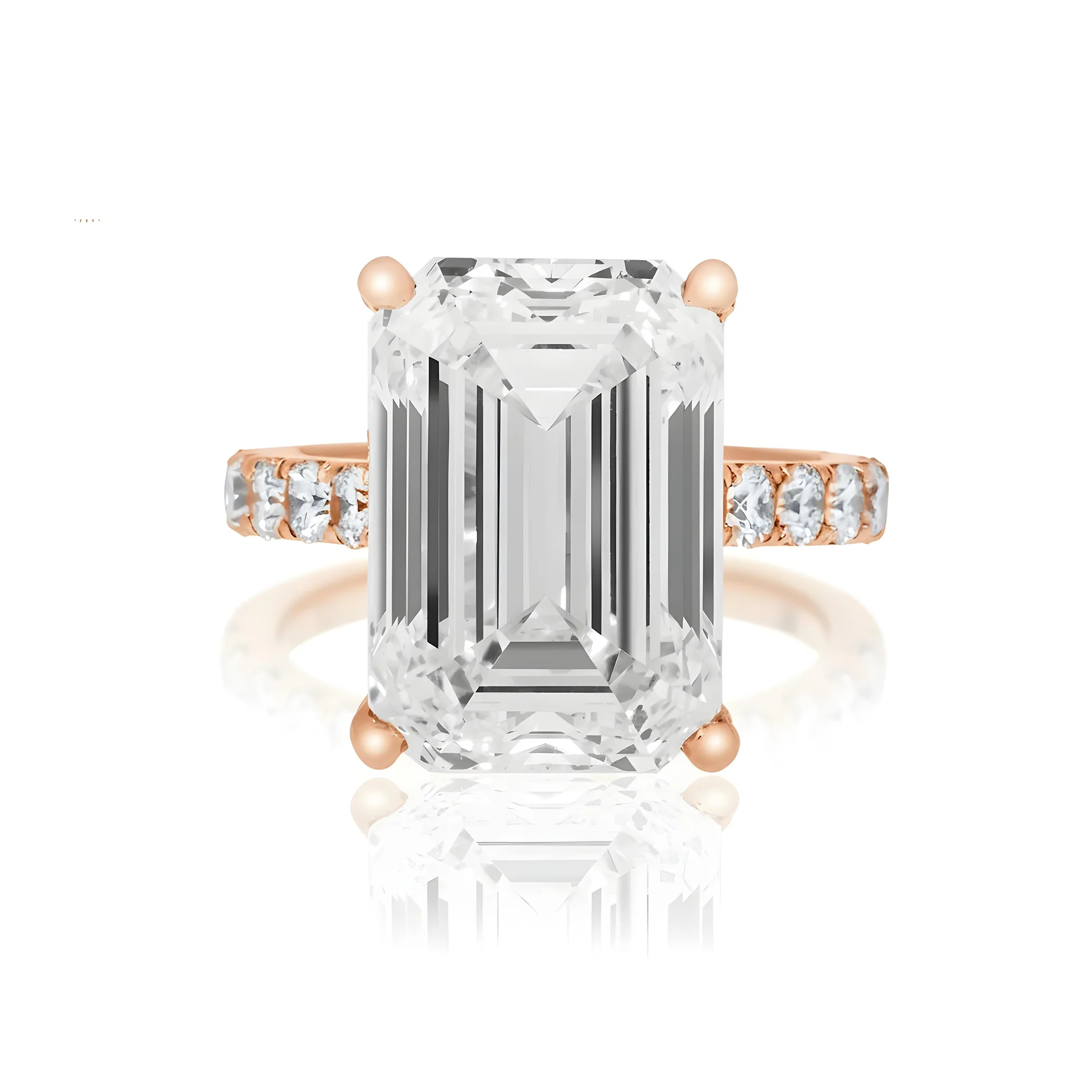 GIA 18K White Gold 13.84ct Emerald Cut Diamond Engagement Ring 15.79ctw - Image 9