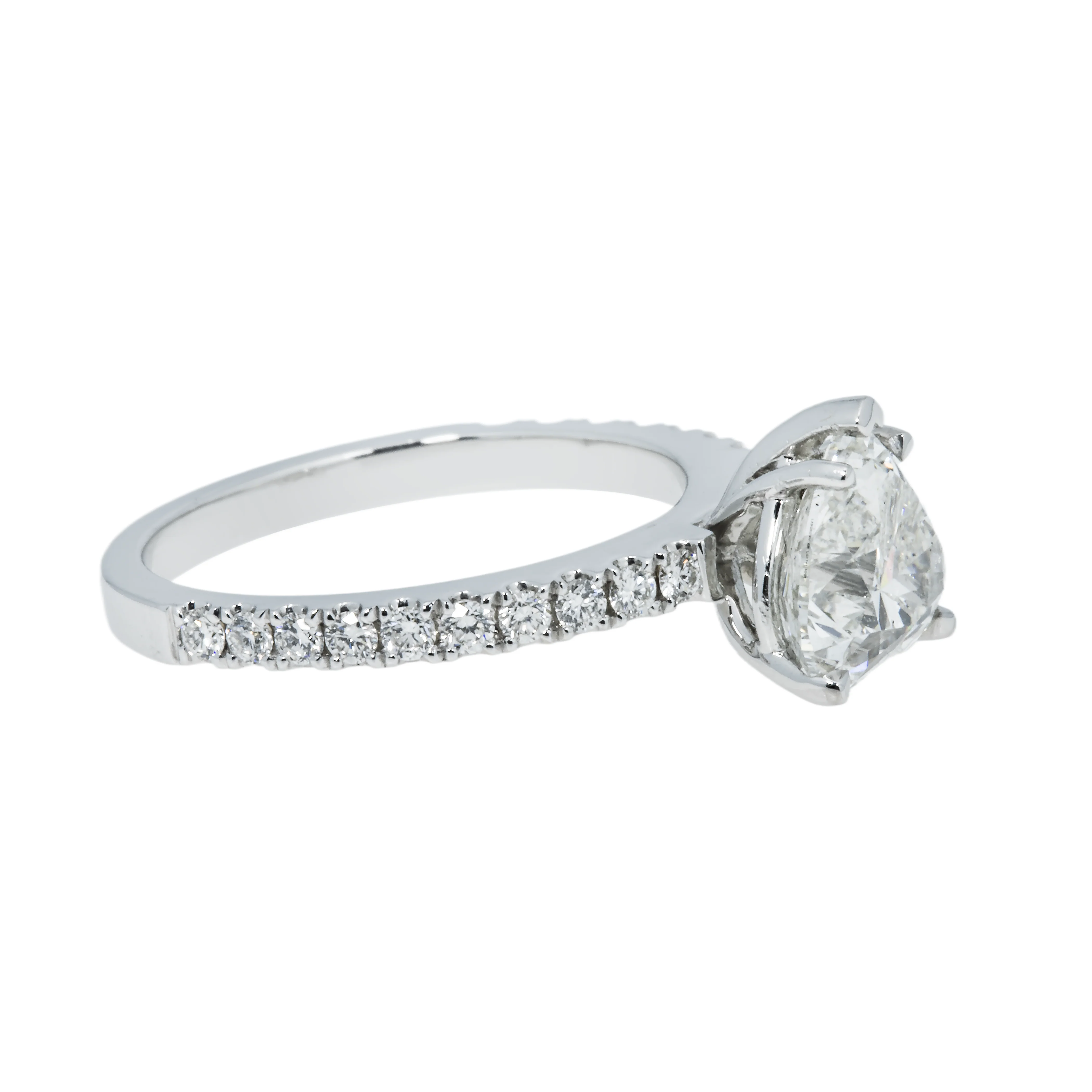 18K White Gold 2.04ct Heart Cut Diamond Engagement Ring 2.41ctw - Image 3