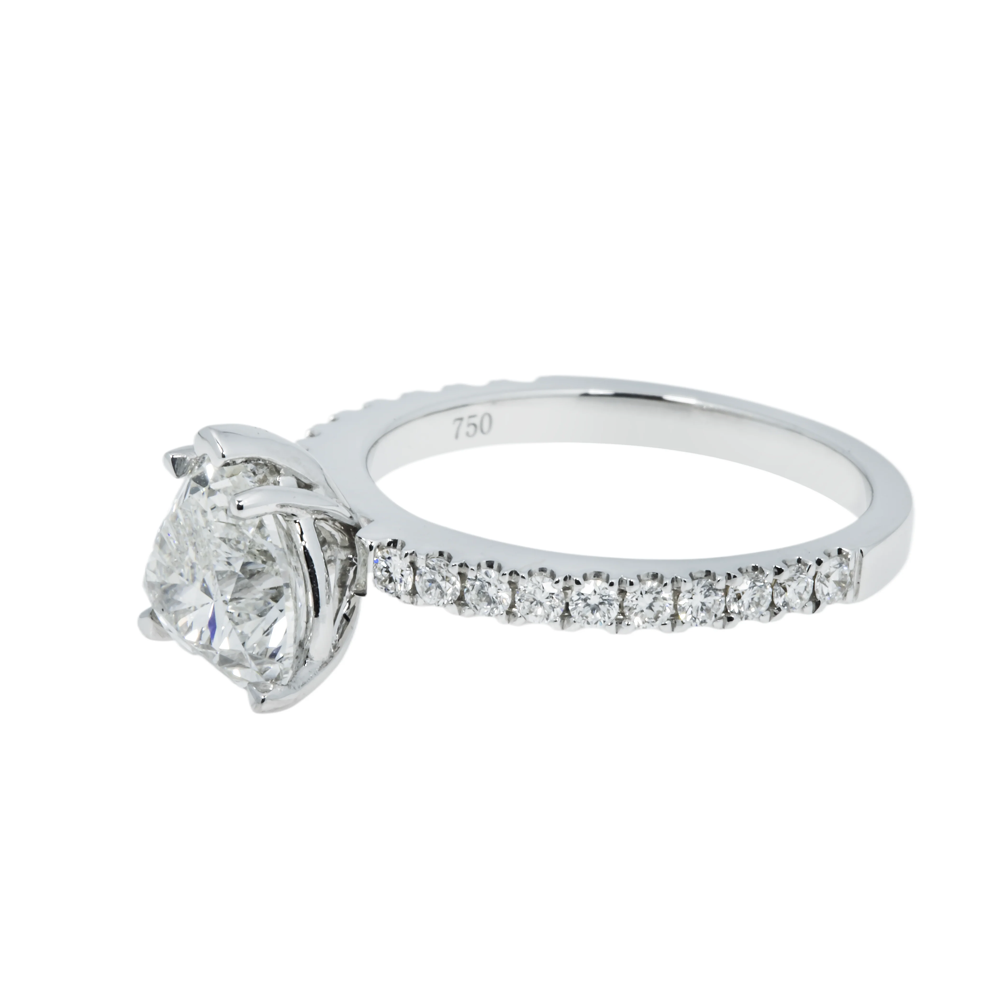 18K White Gold 2.04ct Heart Cut Diamond Engagement Ring 2.41ctw - Image 5