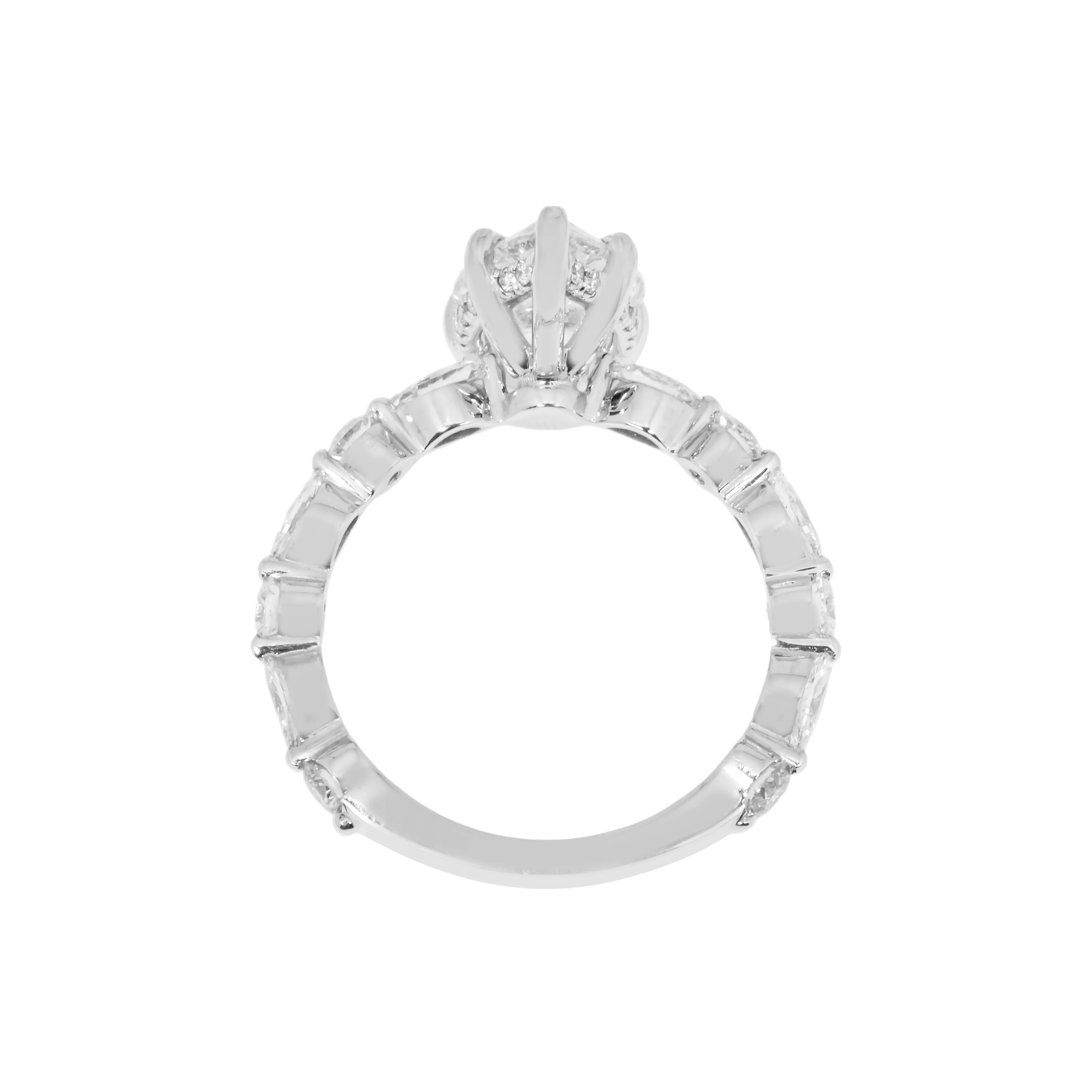 18K White Gold 2.29ct Pear Cut Diamond Engagement Ring 3.29ctw - Image 5