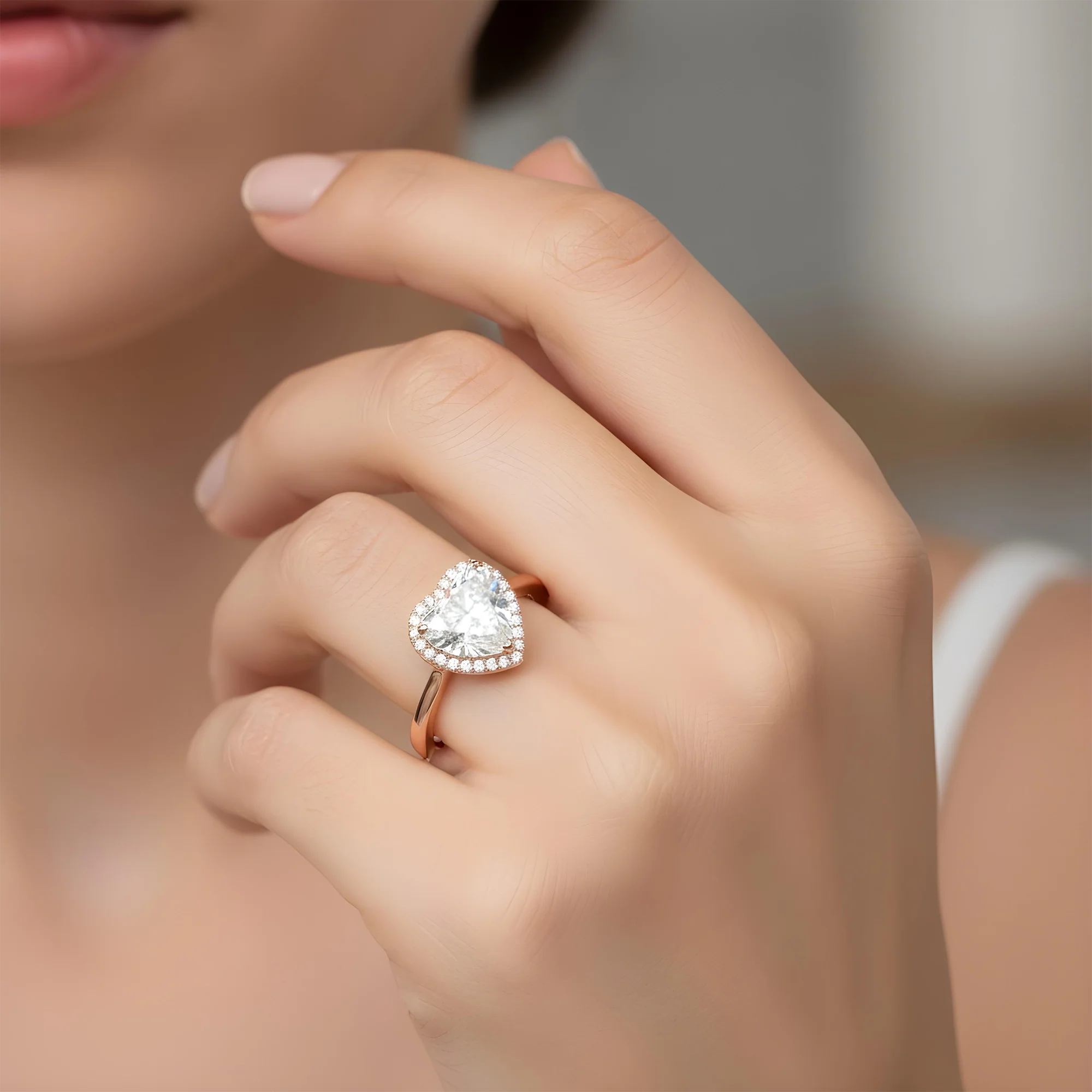 18K White Gold 2.36ct Heart Cut Diamond Engagement Ring 2.52ctw - Image 10