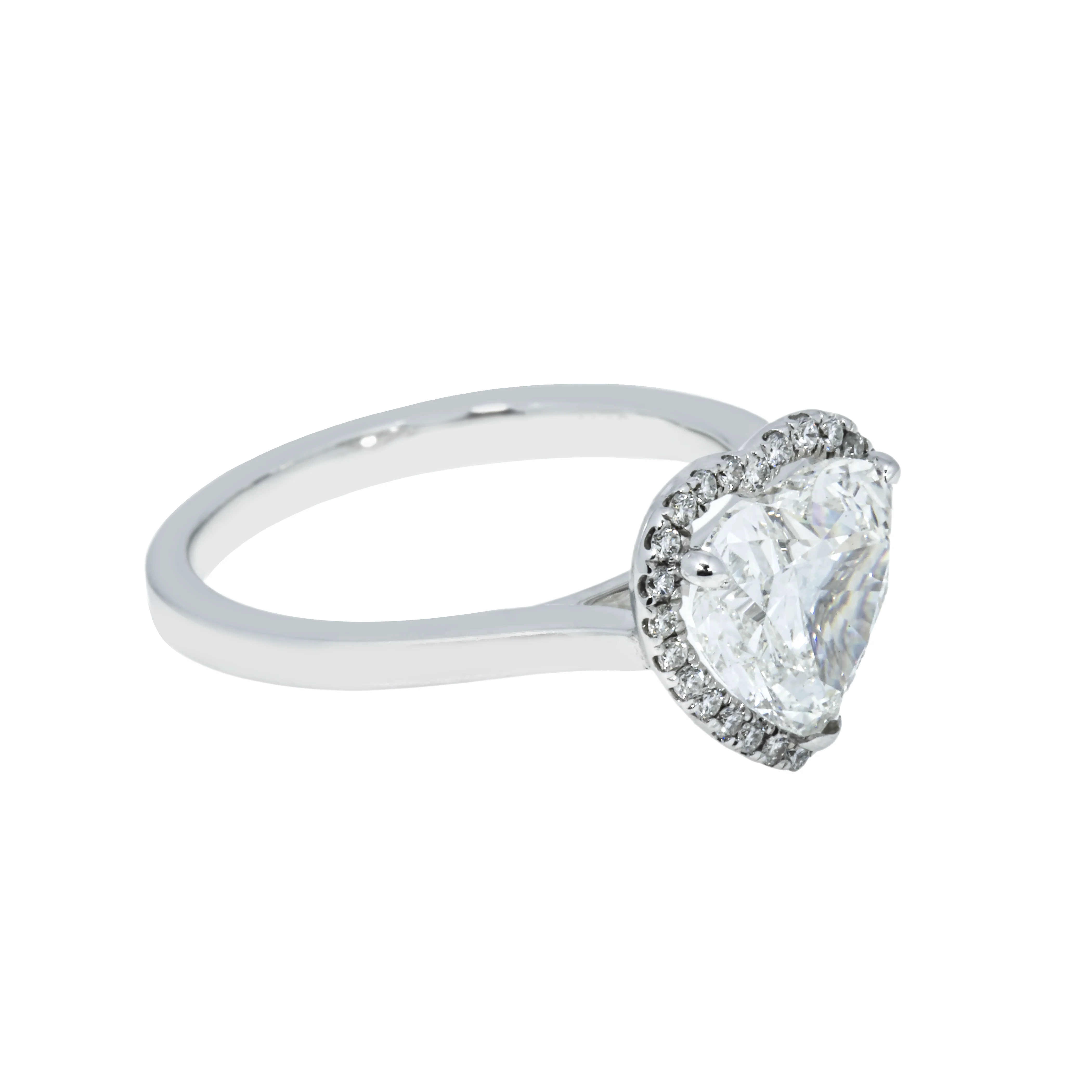 18K White Gold 2.36ct Heart Cut Diamond Engagement Ring 2.52ctw - Image 4