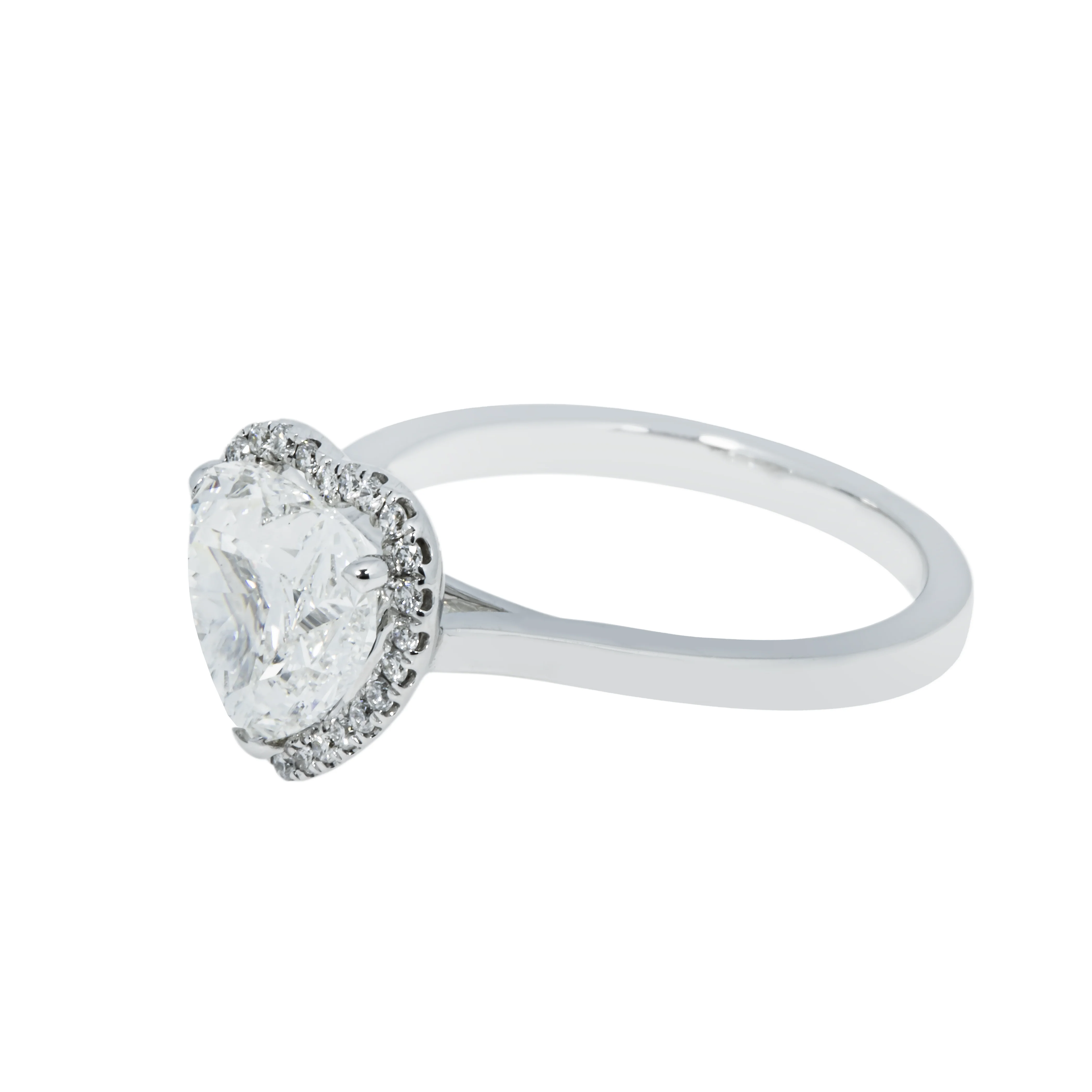 18K White Gold 2.36ct Heart Cut Diamond Engagement Ring 2.52ctw - Image 6