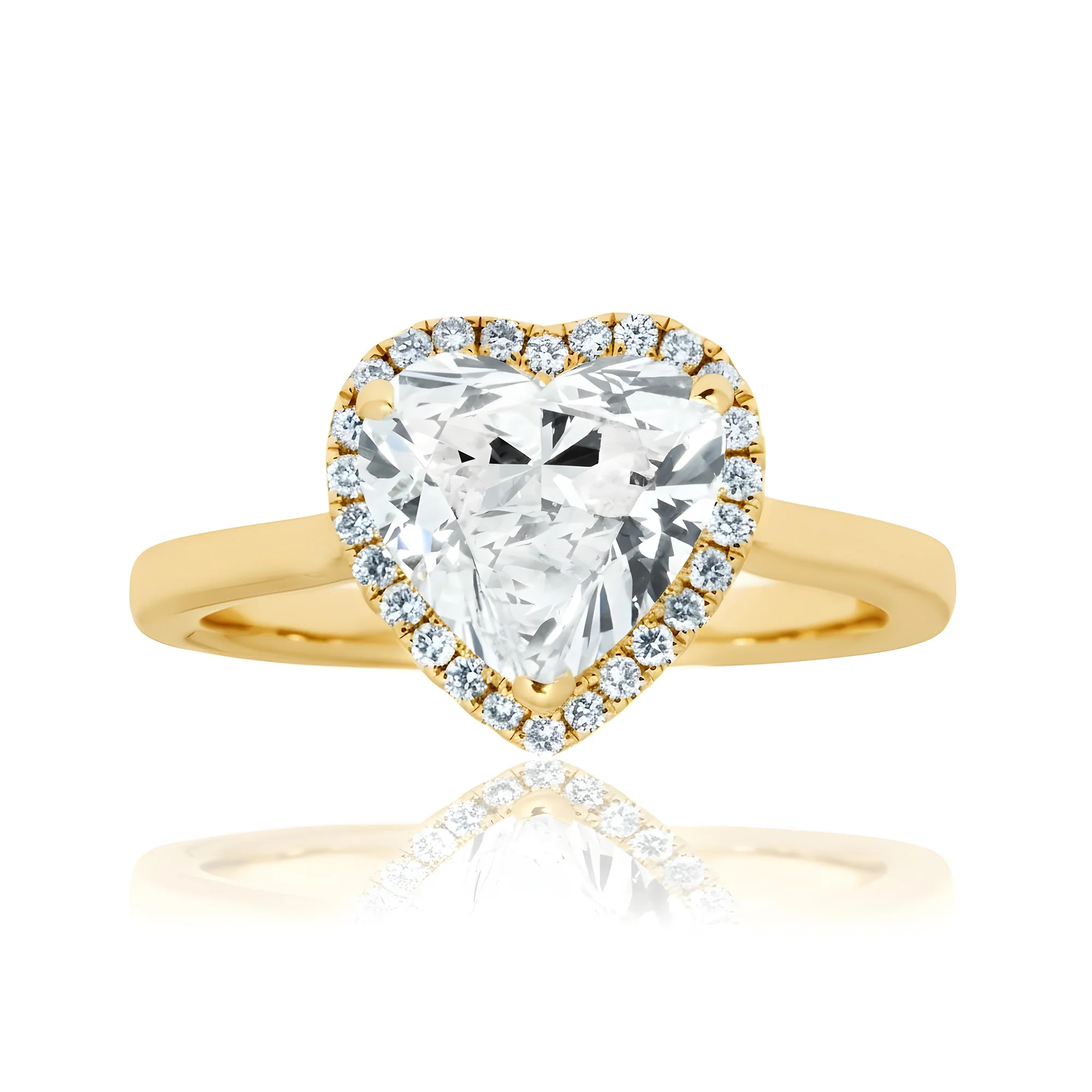 18K White Gold 2.36ct Heart Cut Diamond Engagement Ring 2.52ctw - Image 7