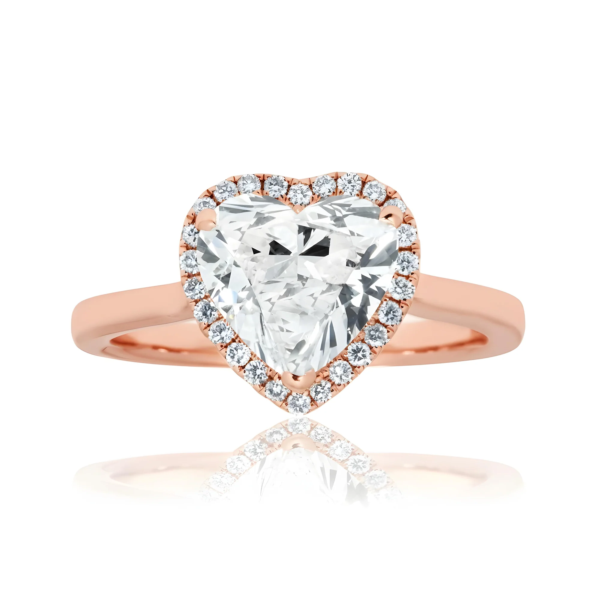 18K White Gold 2.36ct Heart Cut Diamond Engagement Ring 2.52ctw - Image 9