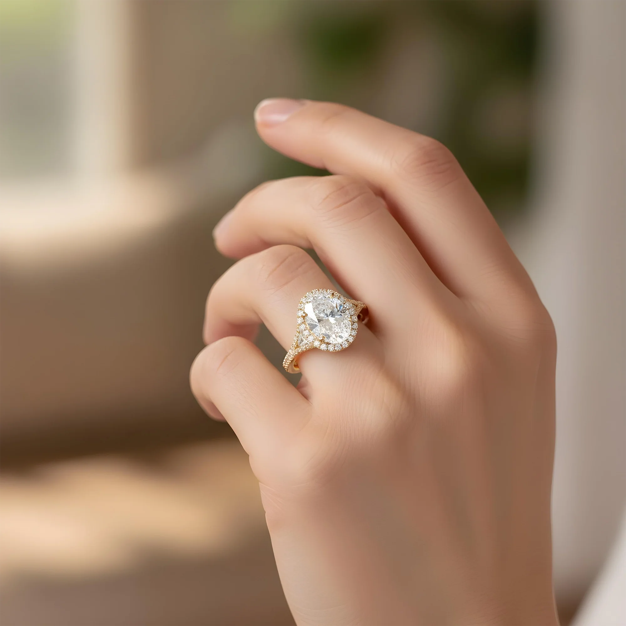 18K White Gold 2.74ct Oval Cut Diamond Engagement Ring 3.29ctw - Image 8
