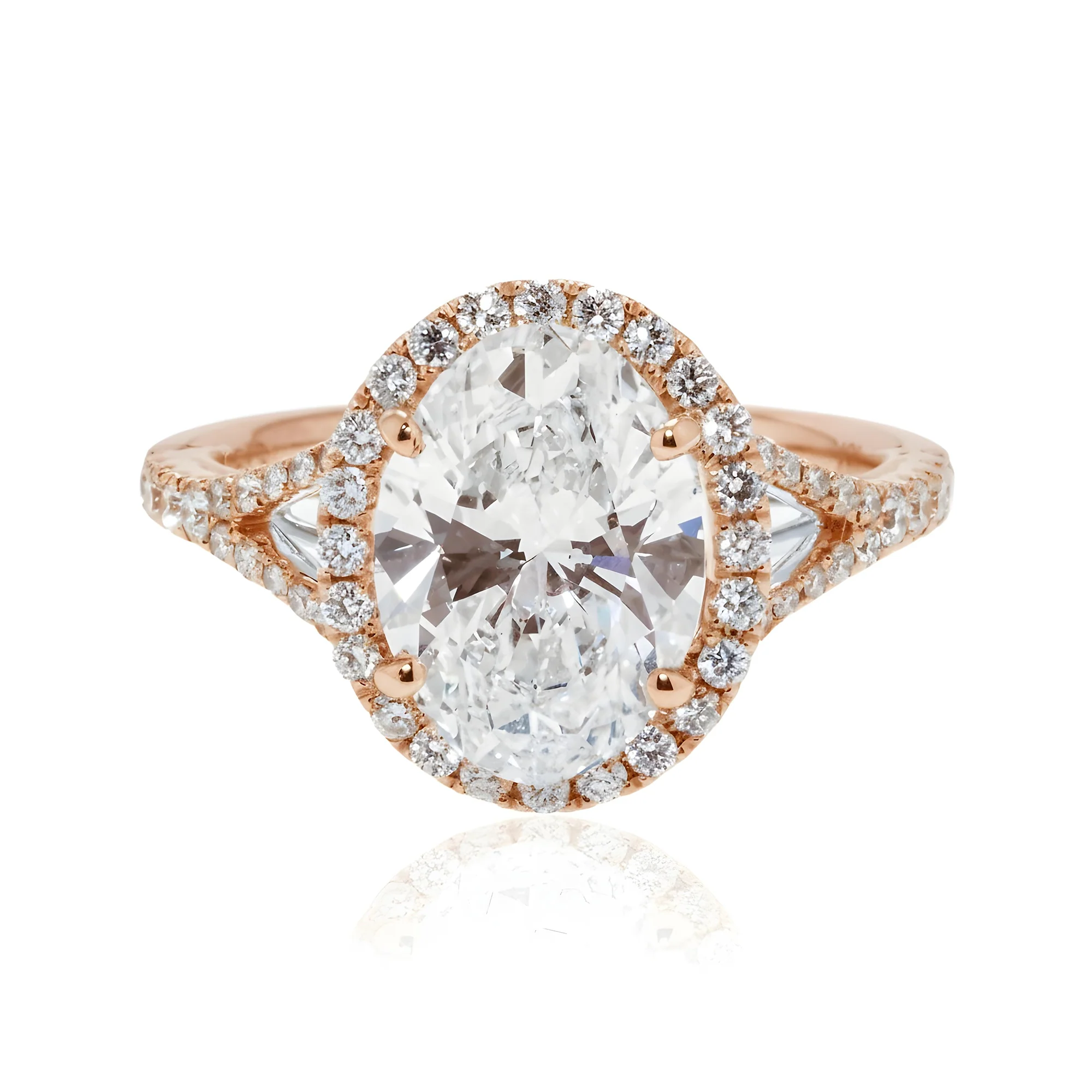 18K White Gold 2.74ct Oval Cut Diamond Engagement Ring 3.29ctw - Image 9