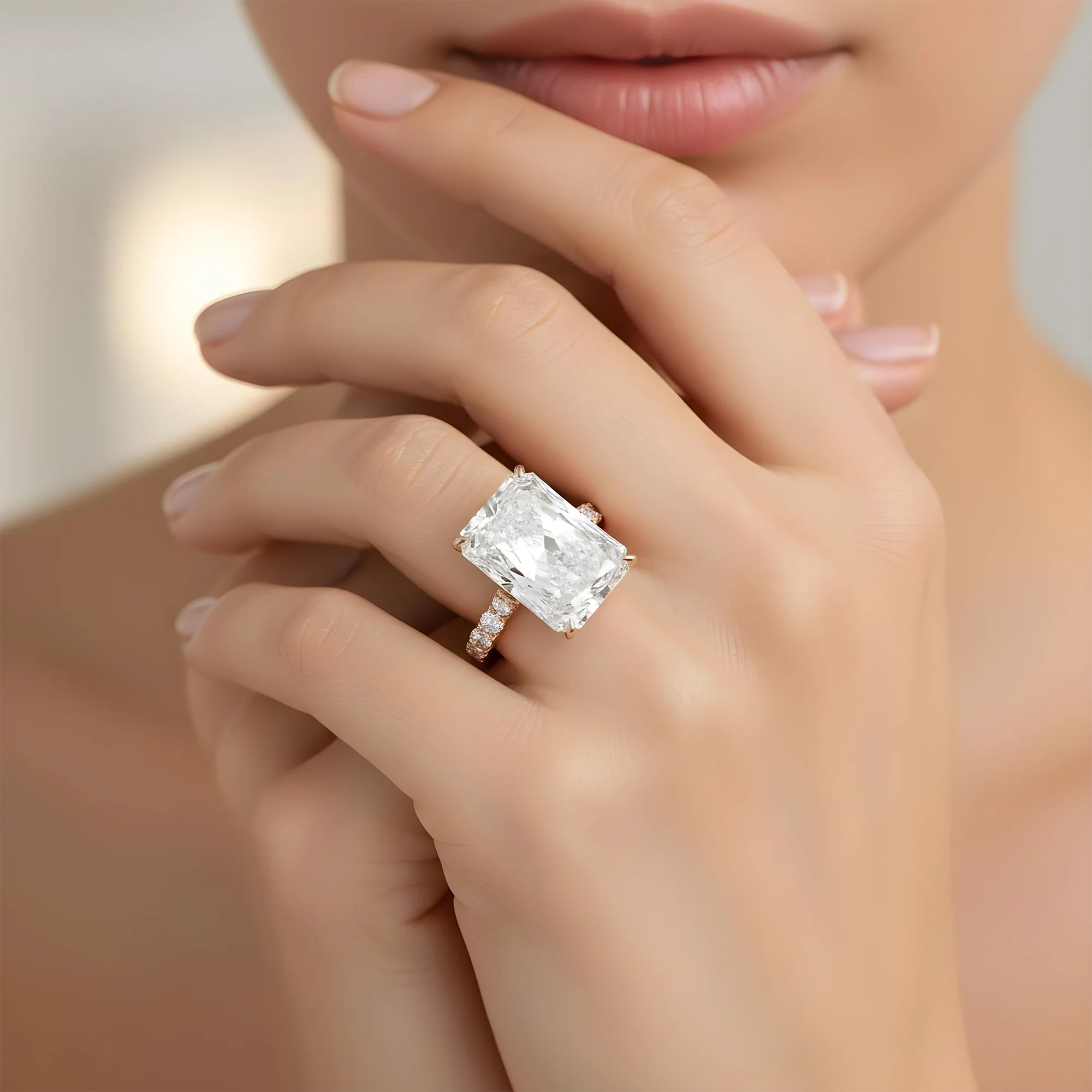 18K White Gold 20.01ct Radiant Cut Diamond Engagement Ring 22.26ctw - Image 10