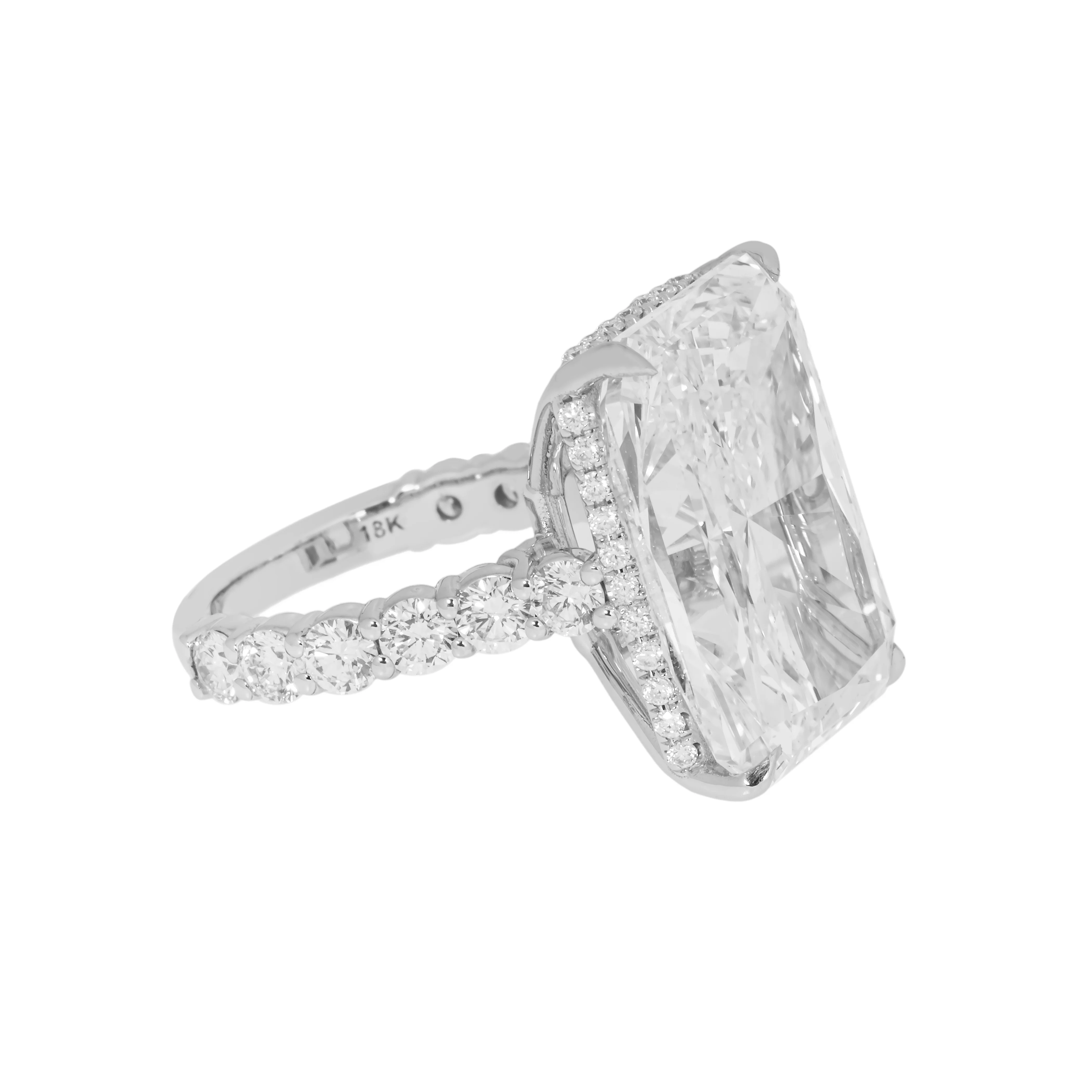 18K White Gold 20.01ct Radiant Cut Diamond Engagement Ring 22.26ctw - Image 5