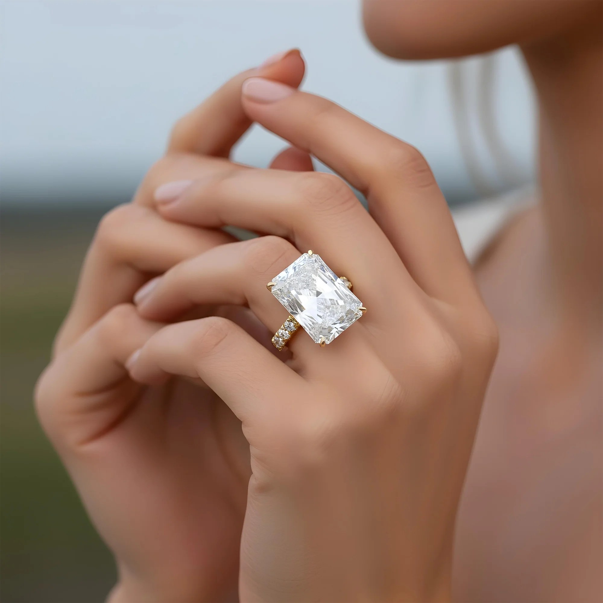 18K White Gold 20.01ct Radiant Cut Diamond Engagement Ring 22.26ctw - Image 8