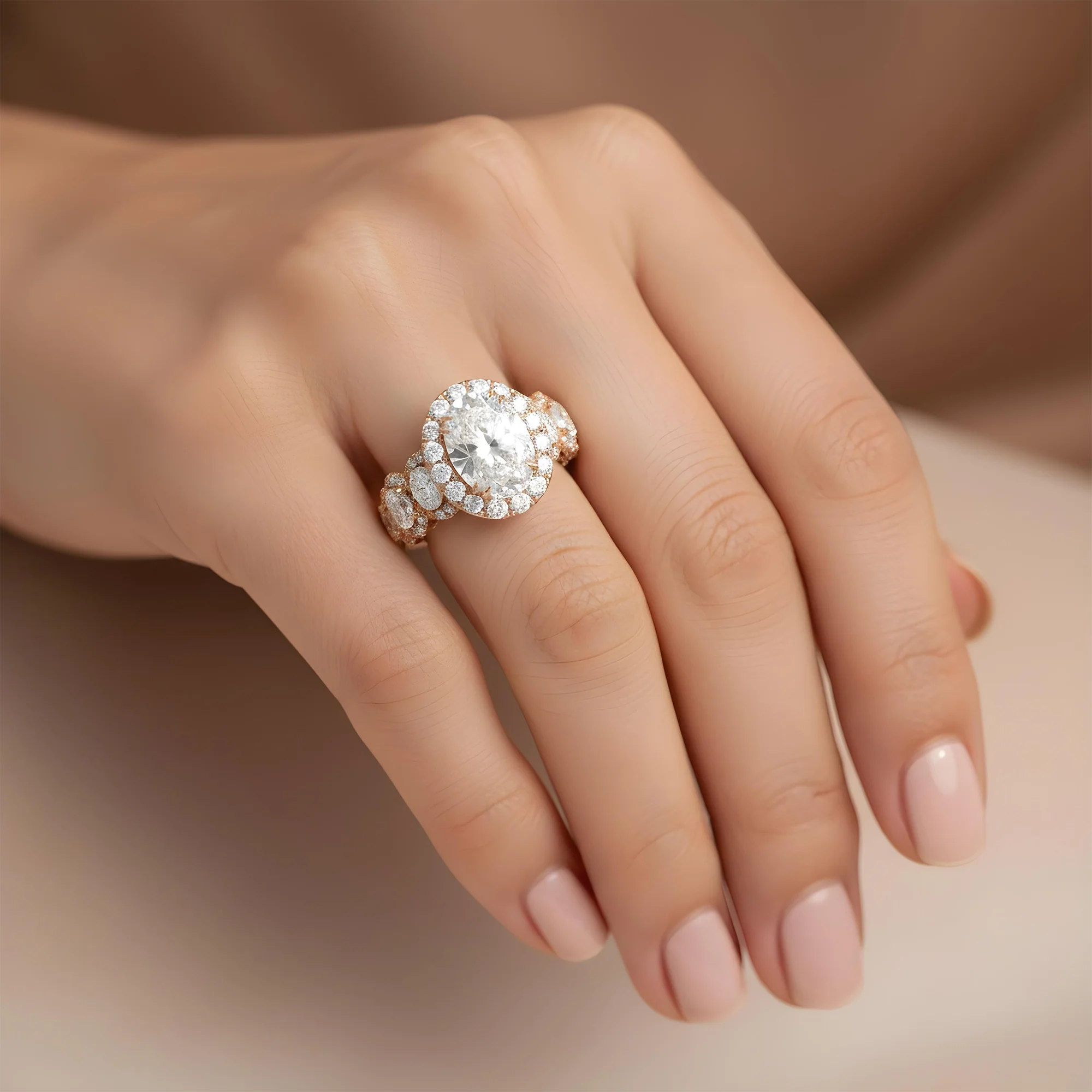 18K White Gold 3.02ct Oval Cut Diamond Engagement Ring 5.77ctw - Image 10