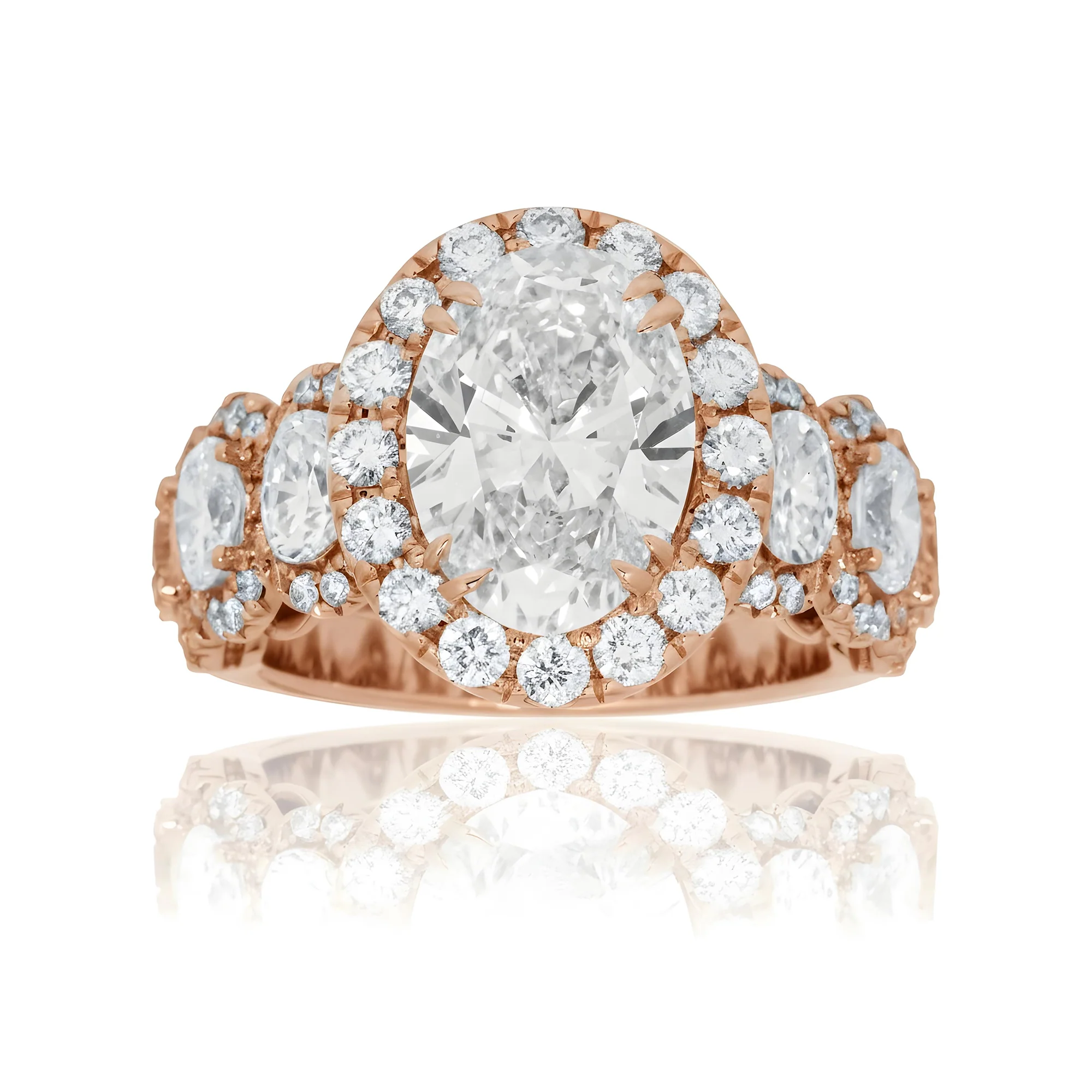 18K White Gold 3.02ct Oval Cut Diamond Engagement Ring 5.77ctw - Image 9