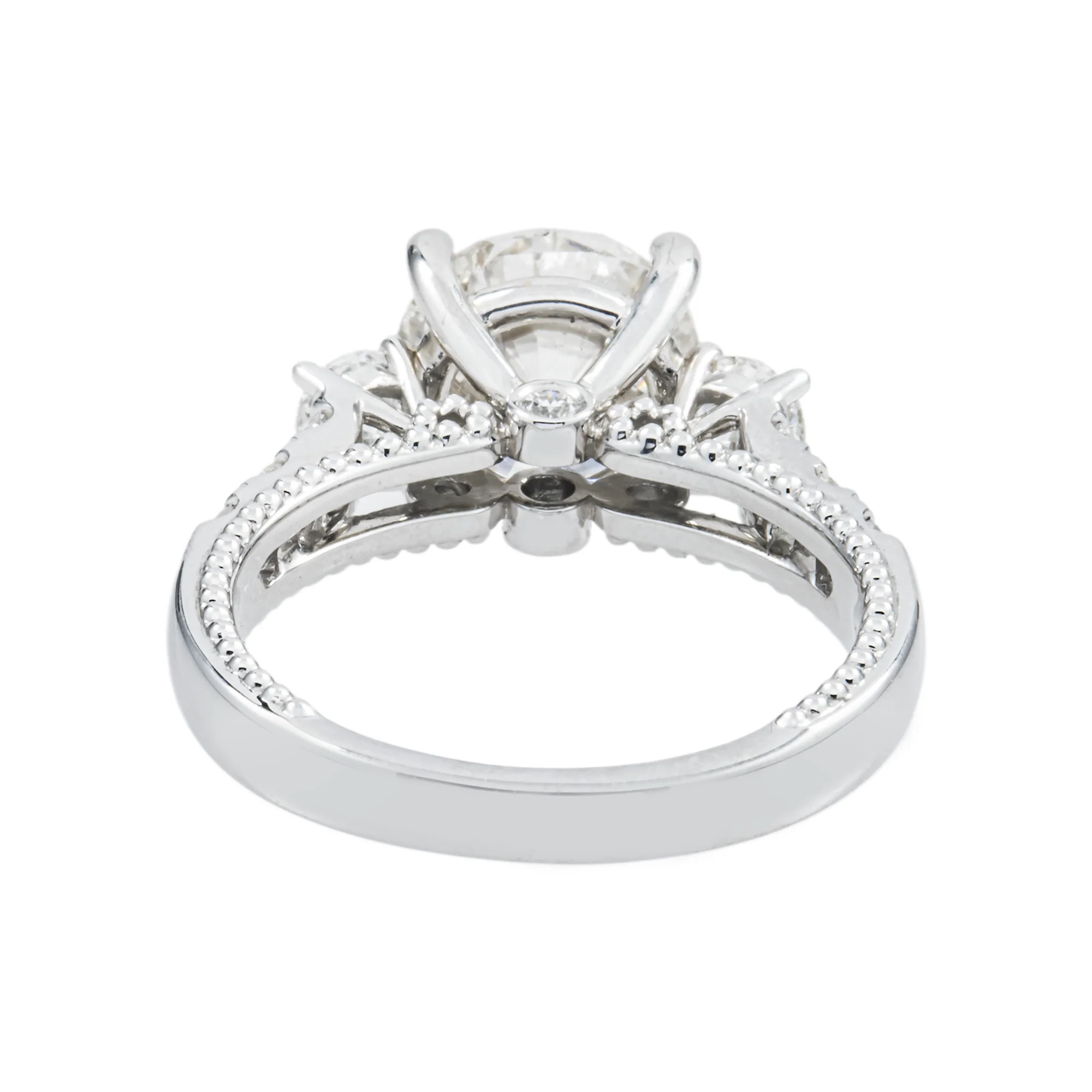 18K White Gold 3.03ct Round Diamond engagement Ring 3.96ctw - Image 4