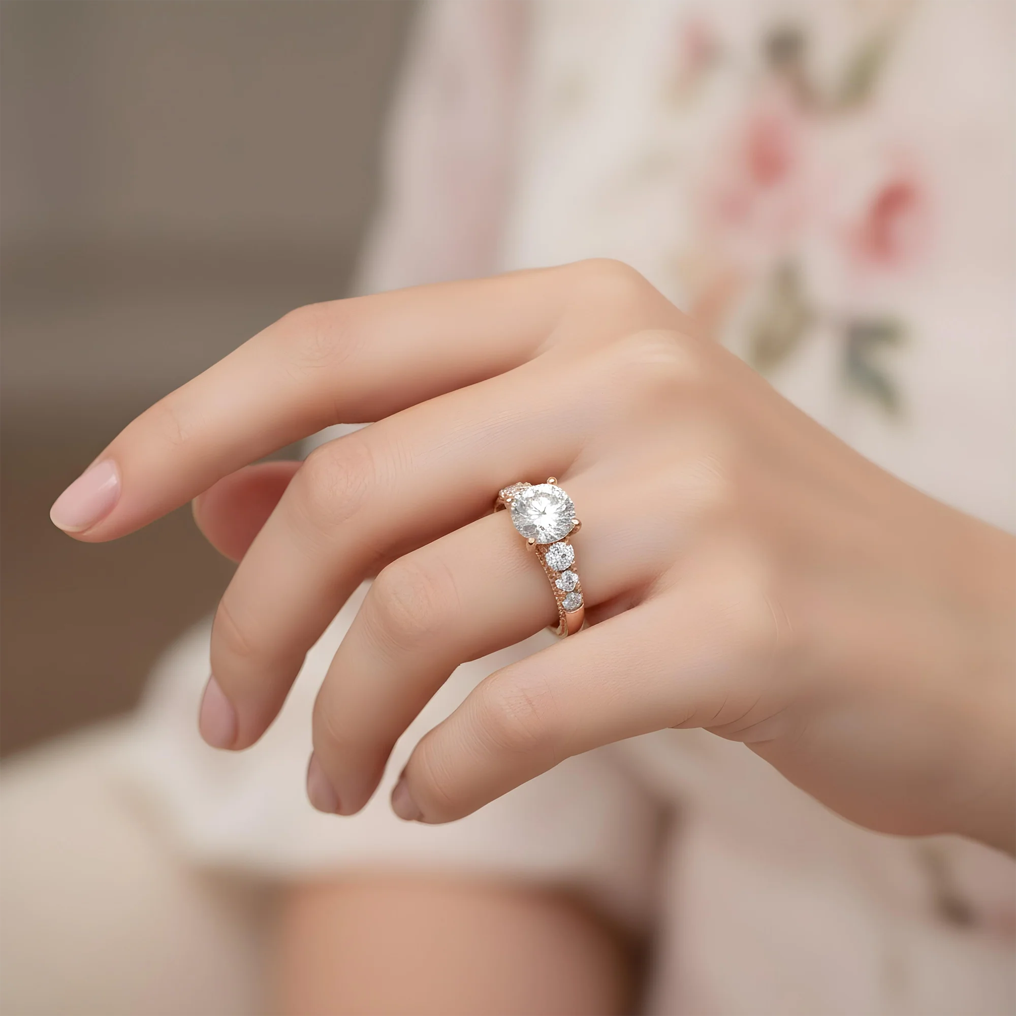18K White Gold 3.03ct Round Diamond engagement Ring 3.96ctw - Image 9