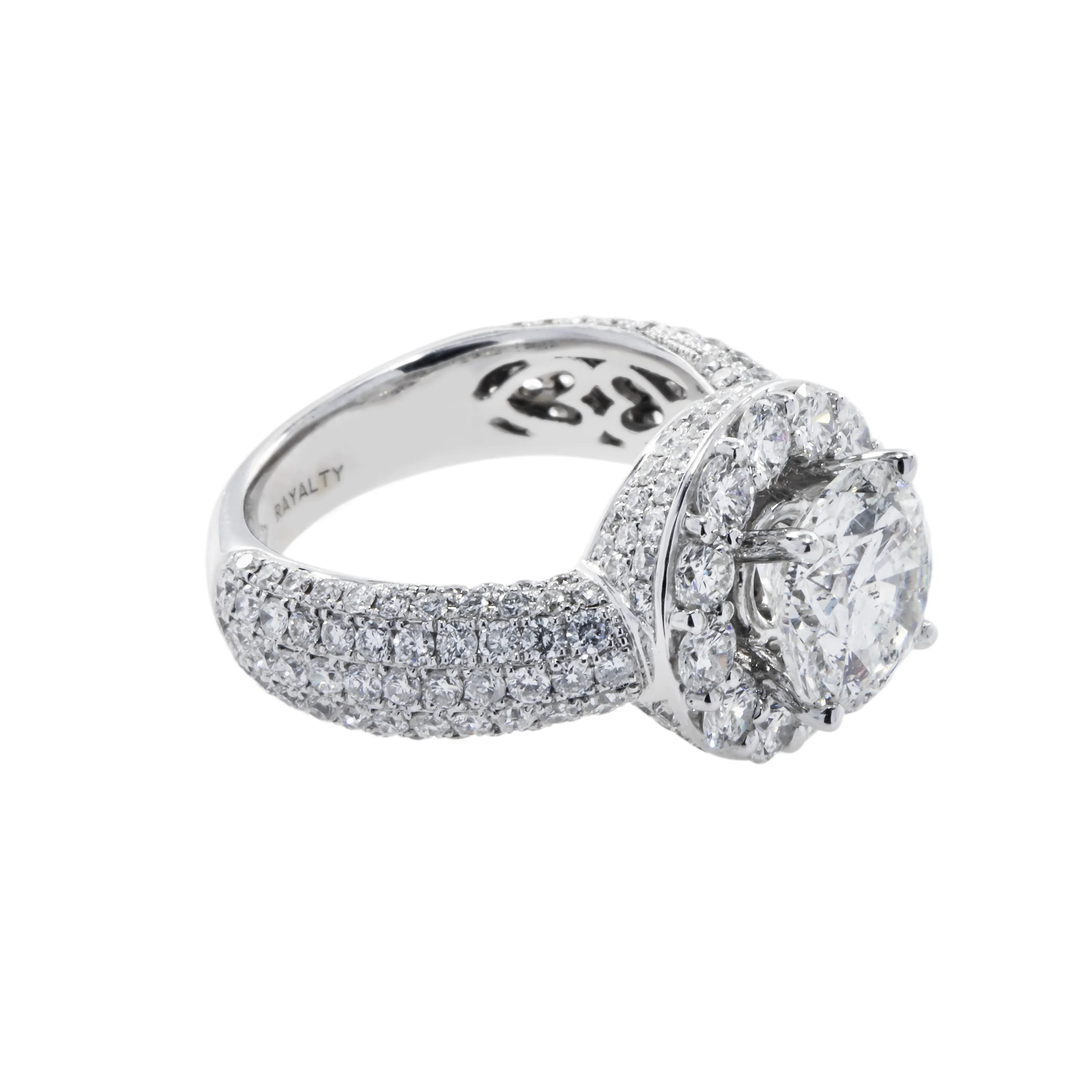 18K White Gold 3.06ct Round Diamond Engagement Ring 6.03ct - Image 3