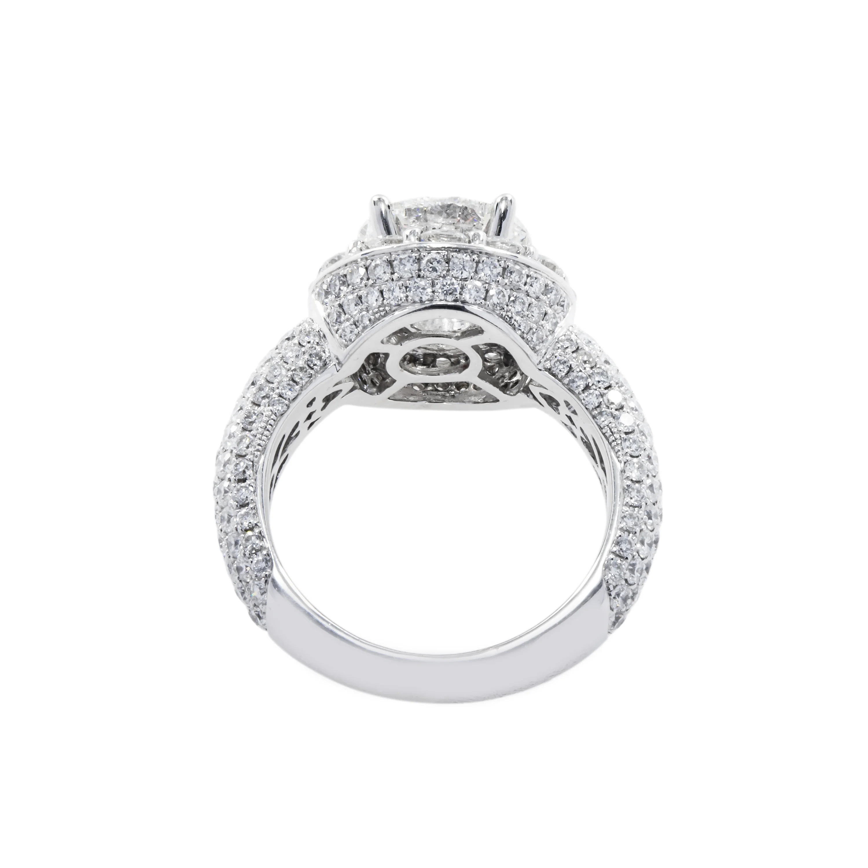 18K White Gold 3.06ct Round Diamond Engagement Ring 6.03ct - Image 4