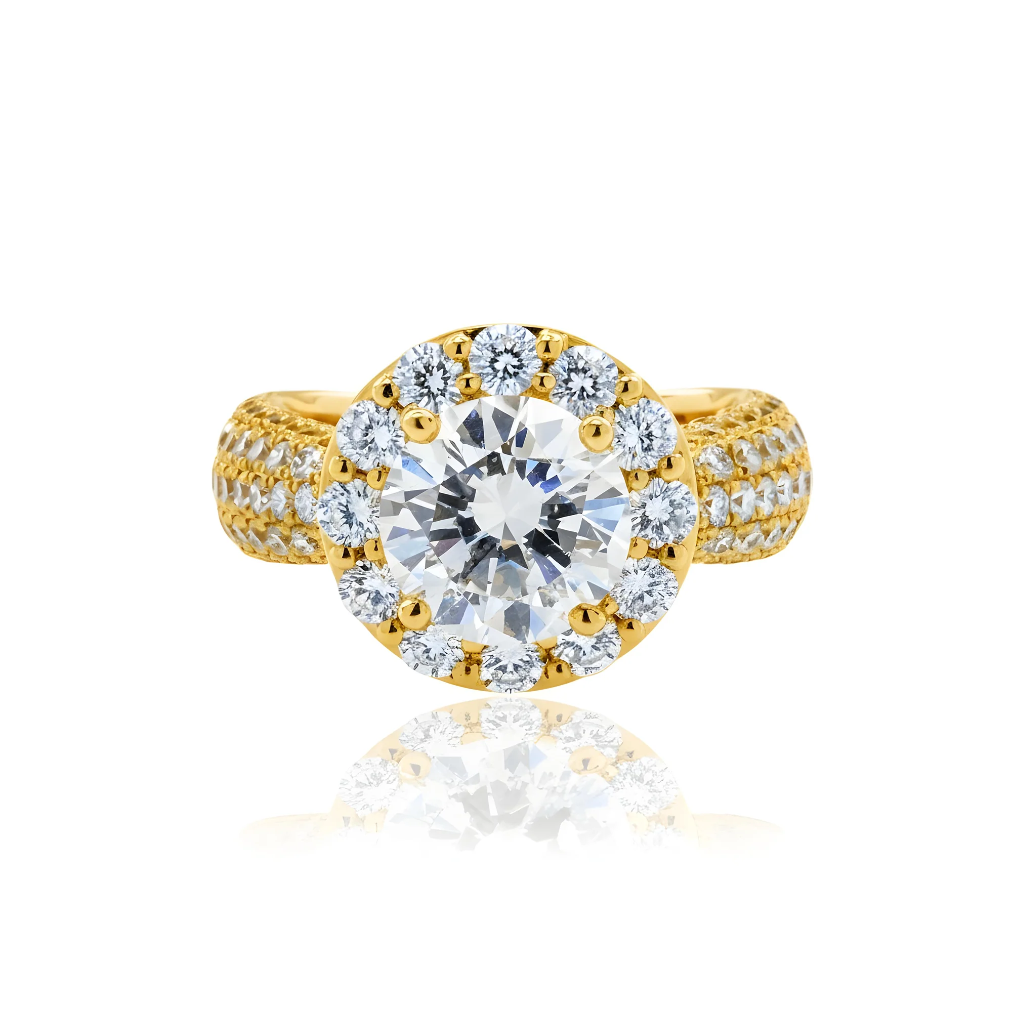18K White Gold 3.06ct Round Diamond Engagement Ring 6.03ct - Image 6