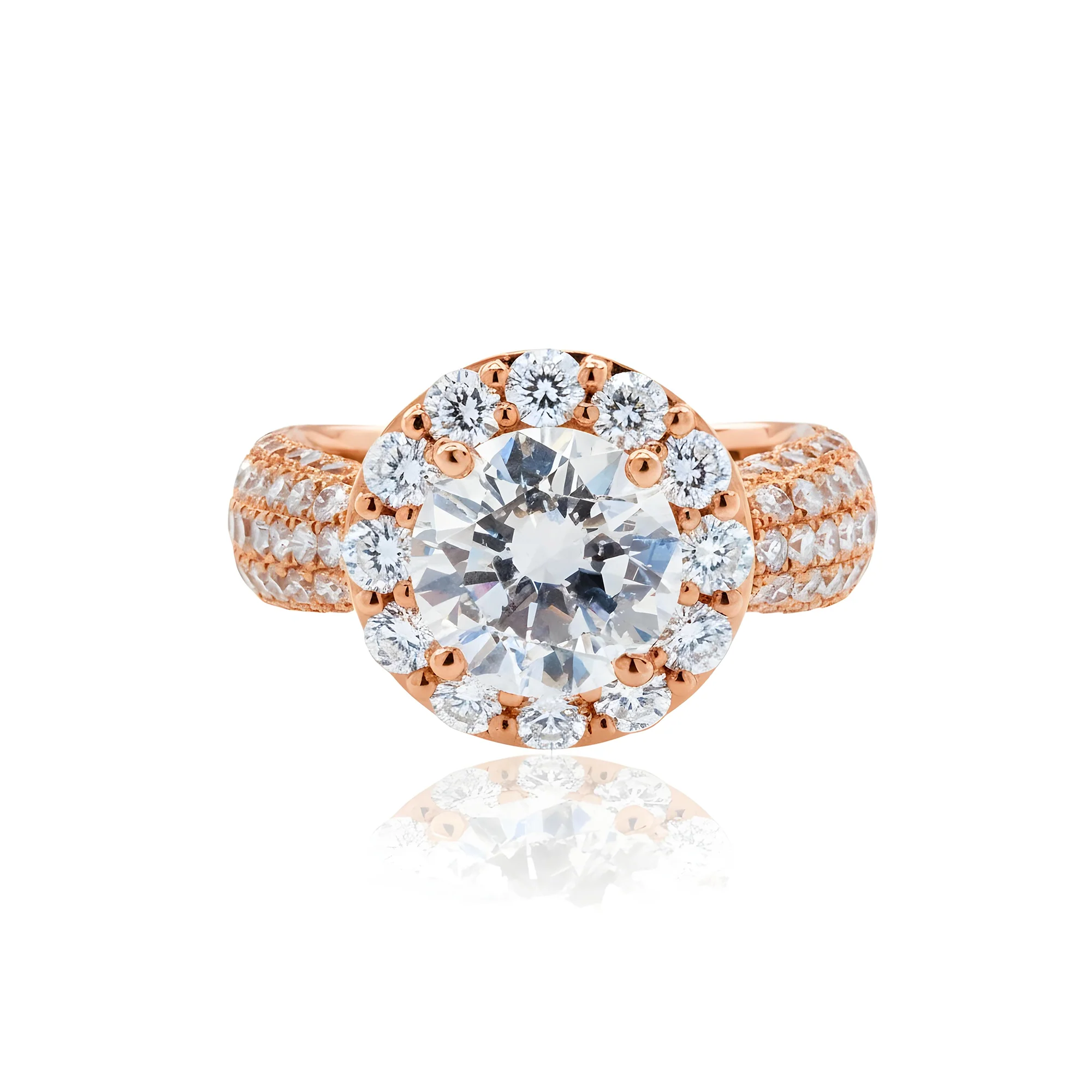 18K White Gold 3.06ct Round Diamond Engagement Ring 6.03ct - Image 8