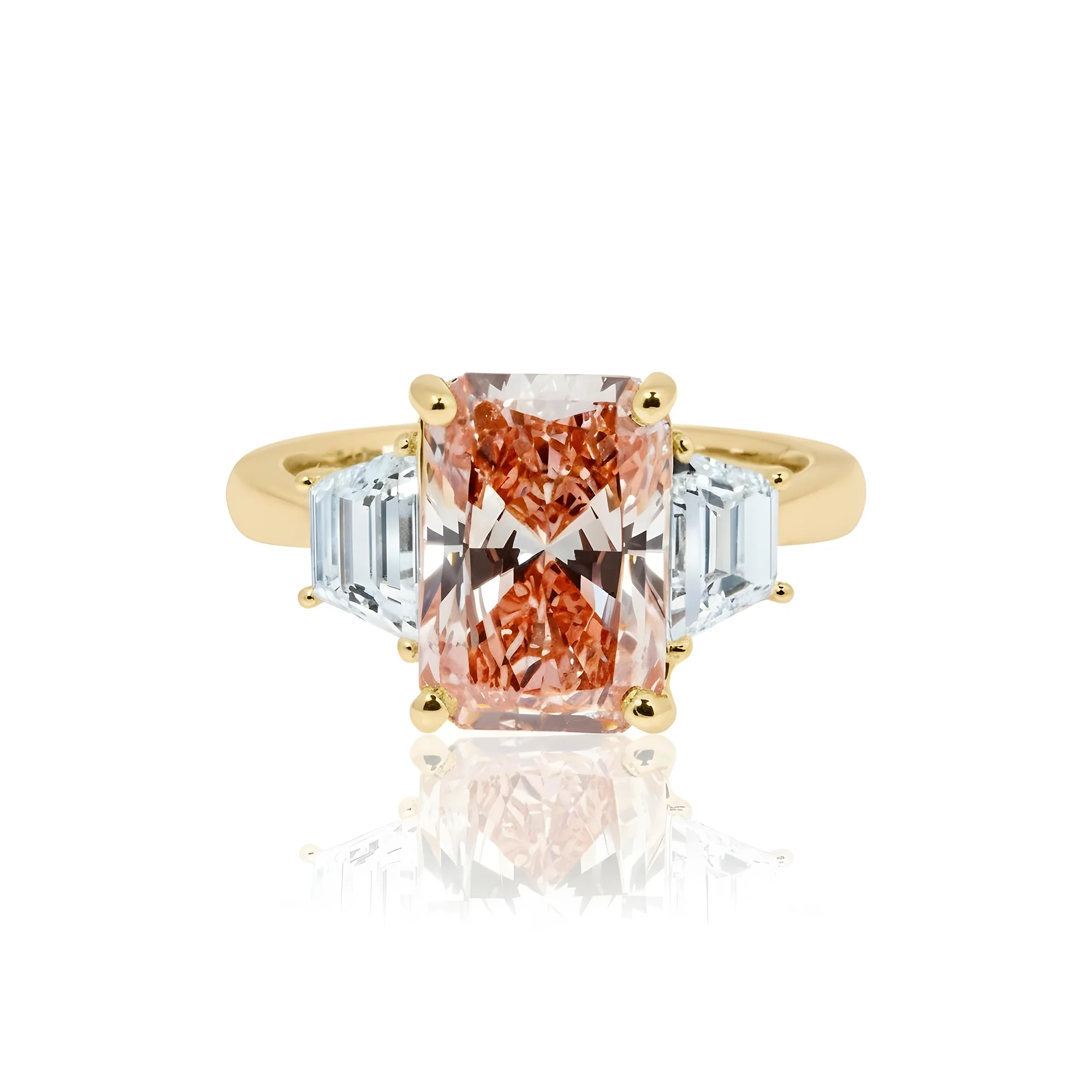 18K White Gold 3.72ct Radiant Cut Fancy Vivid Pink Diamond Ring 4.82ctw - Image 7