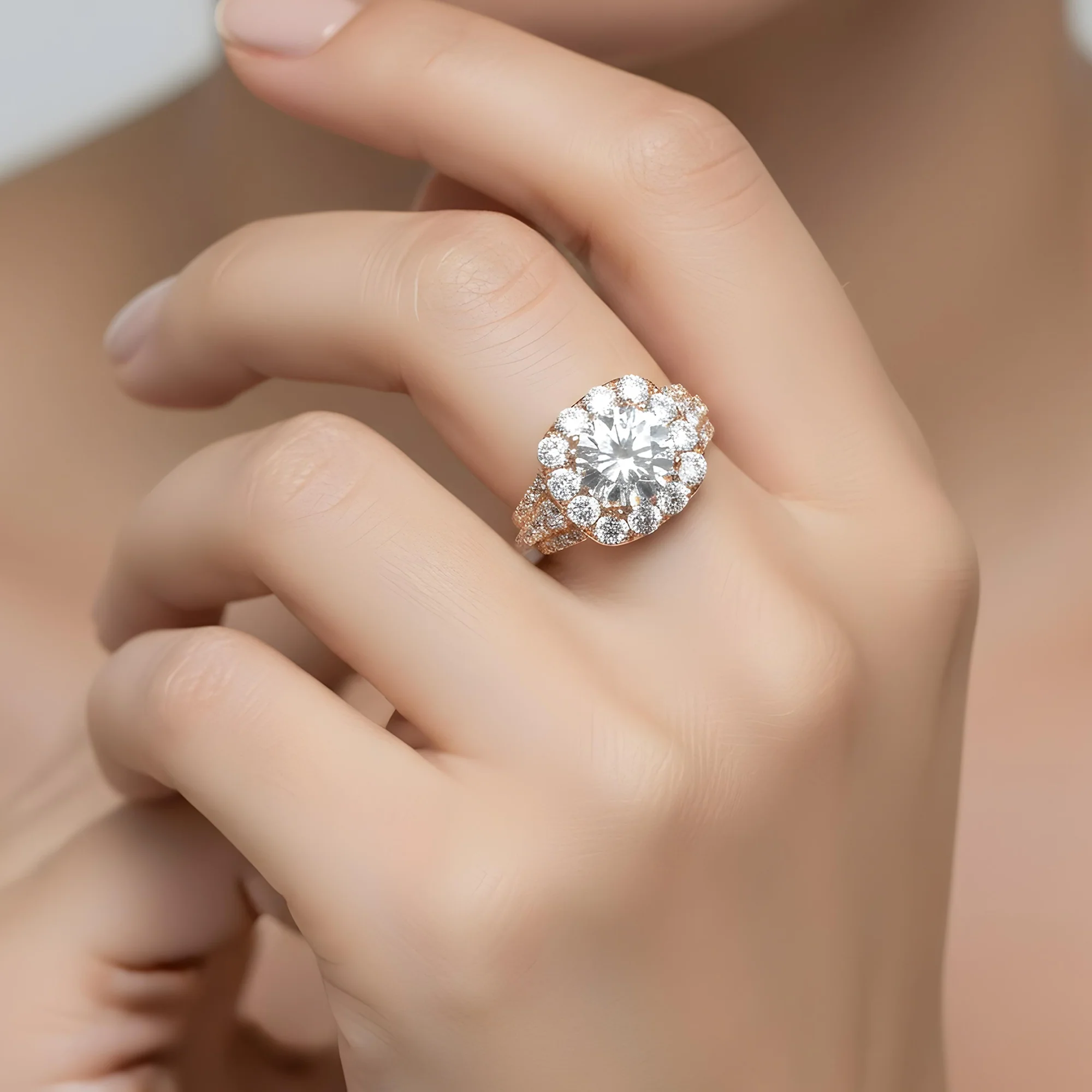 18K White Gold 3.92ct Round Cut Diamond Engagement Ring 7.22ctw - Image 10