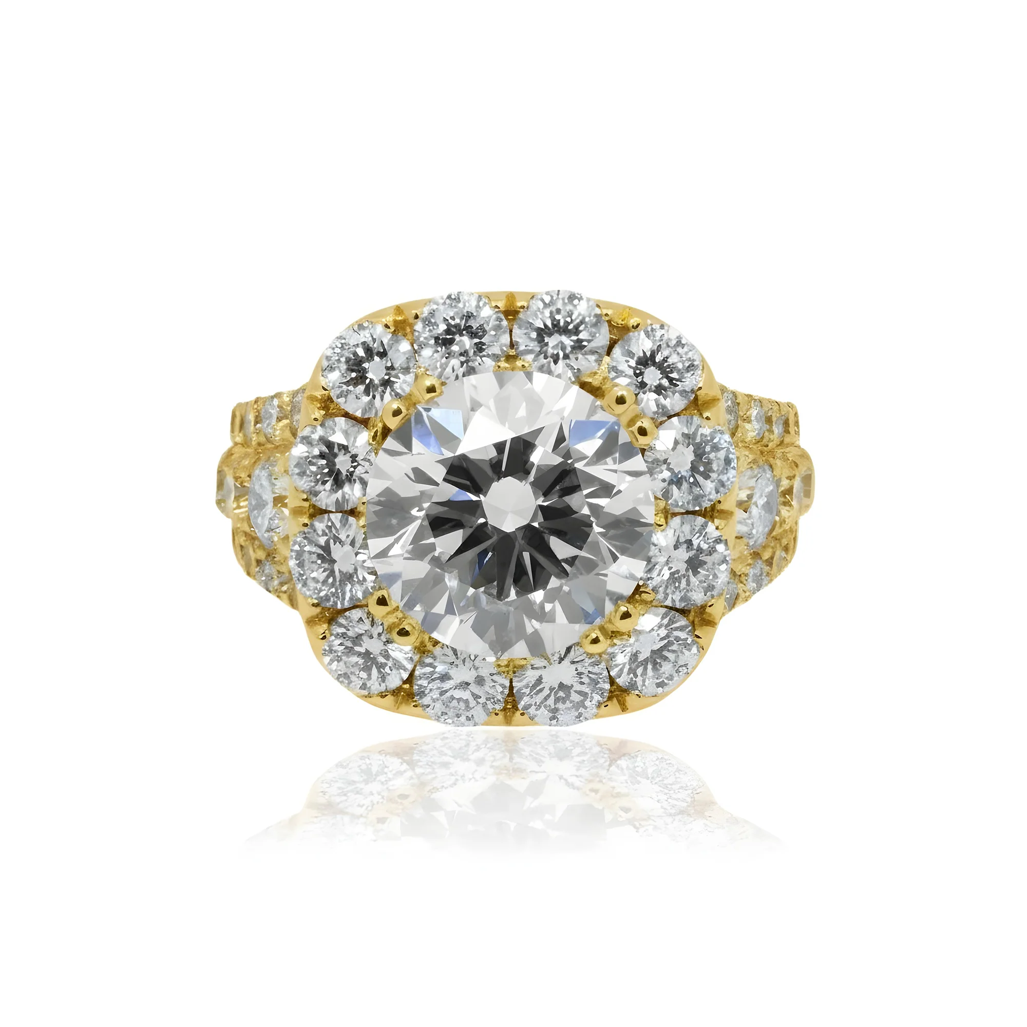 18K White Gold 3.92ct Round Cut Diamond Engagement Ring 7.22ctw - Image 7