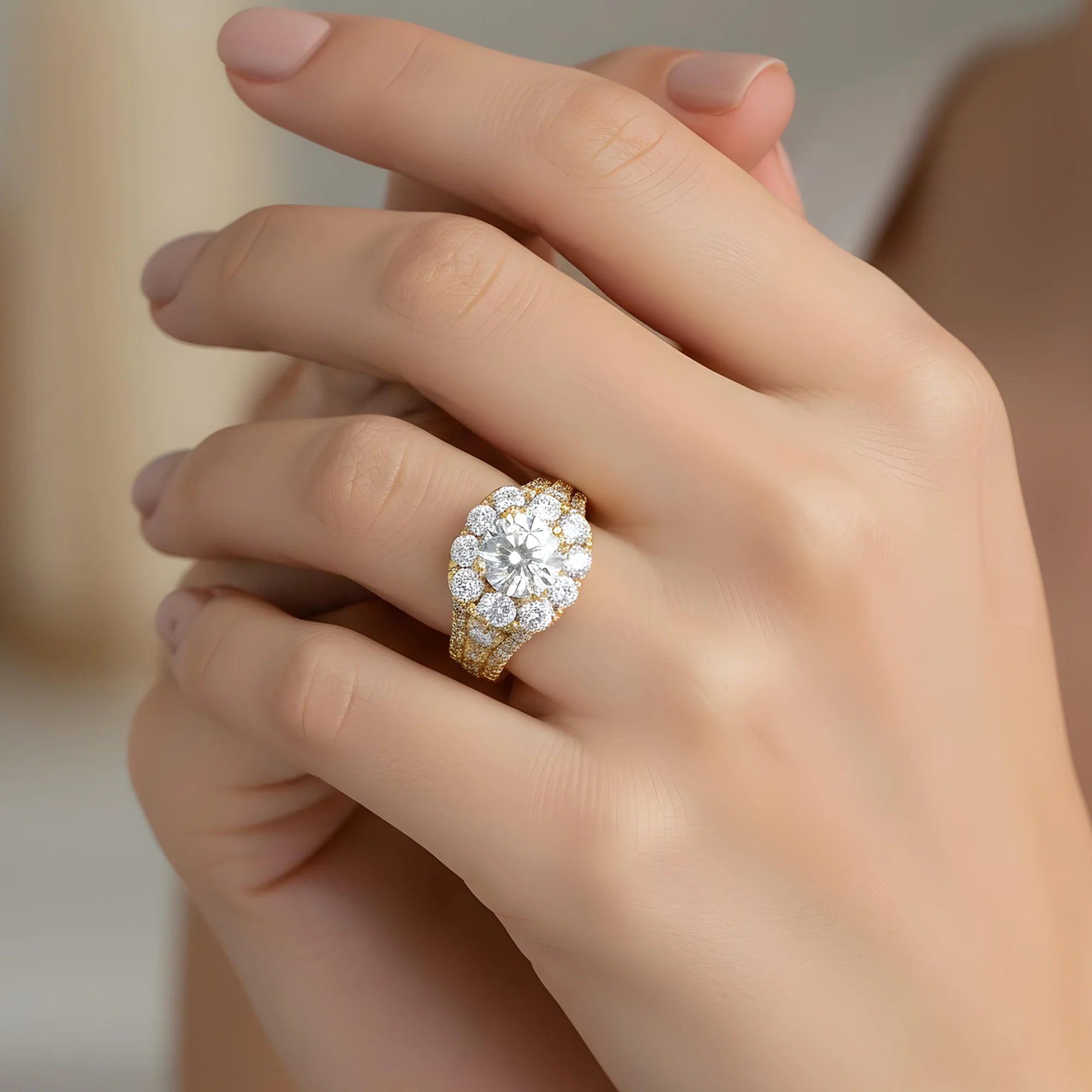 18K White Gold 3.92ct Round Cut Diamond Engagement Ring 7.22ctw - Image 8