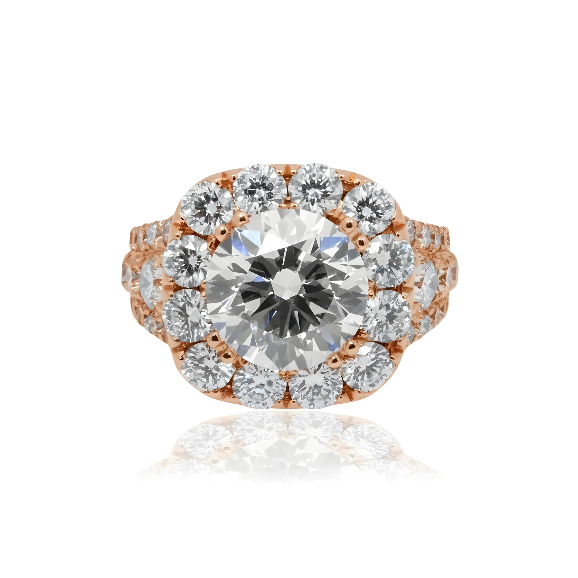 18K White Gold 3.92ct Round Cut Diamond Engagement Ring 7.22ctw - Image 9