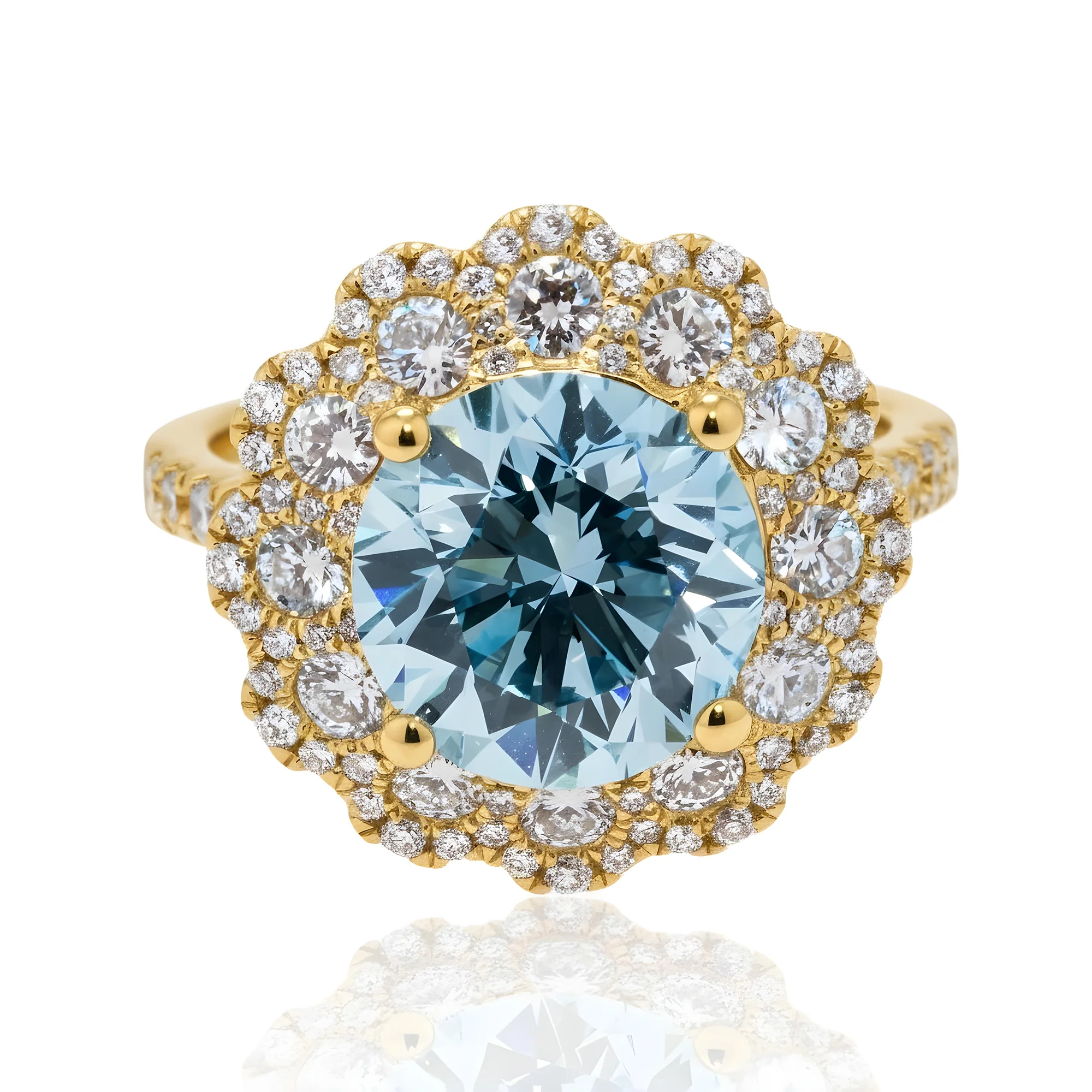 18K White Gold 4.02ct Fancy Intense Blue Fancy Diamond Engagement Ring 5.25ct - Image 6