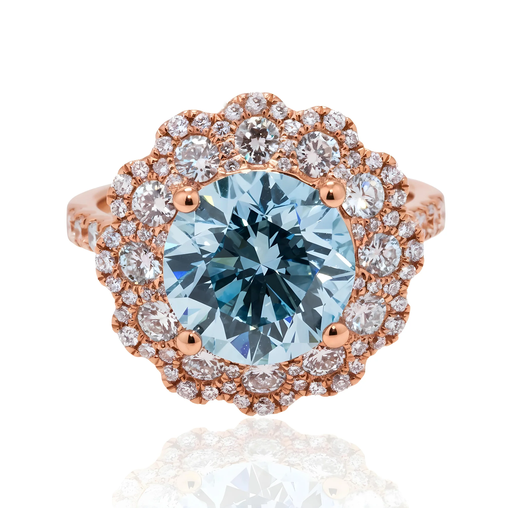 18K White Gold 4.02ct Fancy Intense Blue Fancy Diamond Engagement Ring 5.25ct - Image 8
