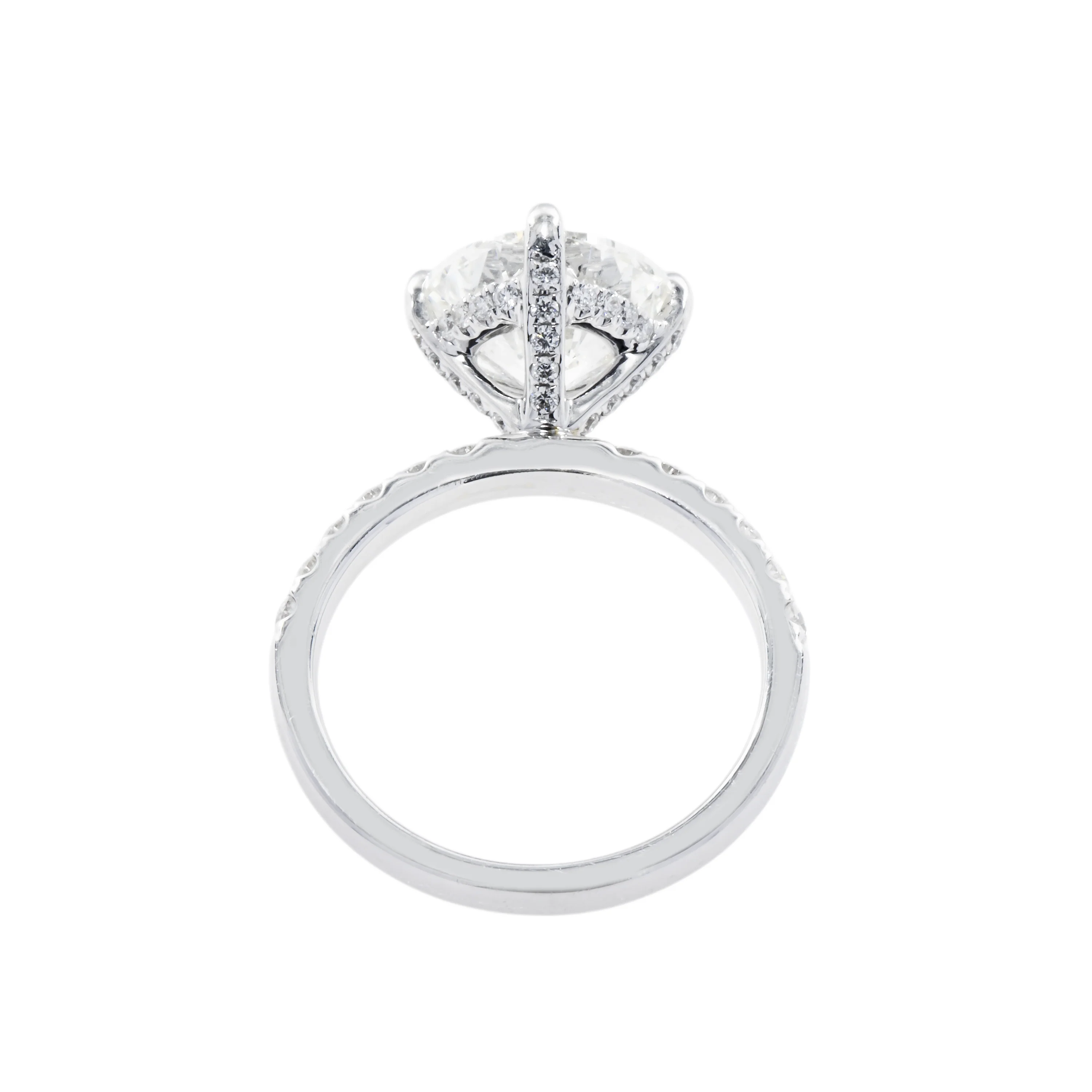 GIA 18K White Gold 4.02ct Round Diamond Engagement Ring 4.64ctw - Image 4