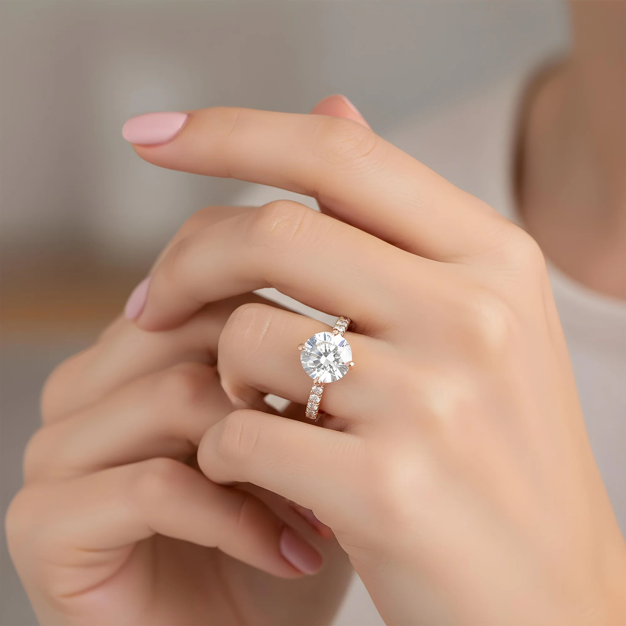 GIA 18K White Gold 4.02ct Round Diamond Engagement Ring 4.64ctw - Image 9