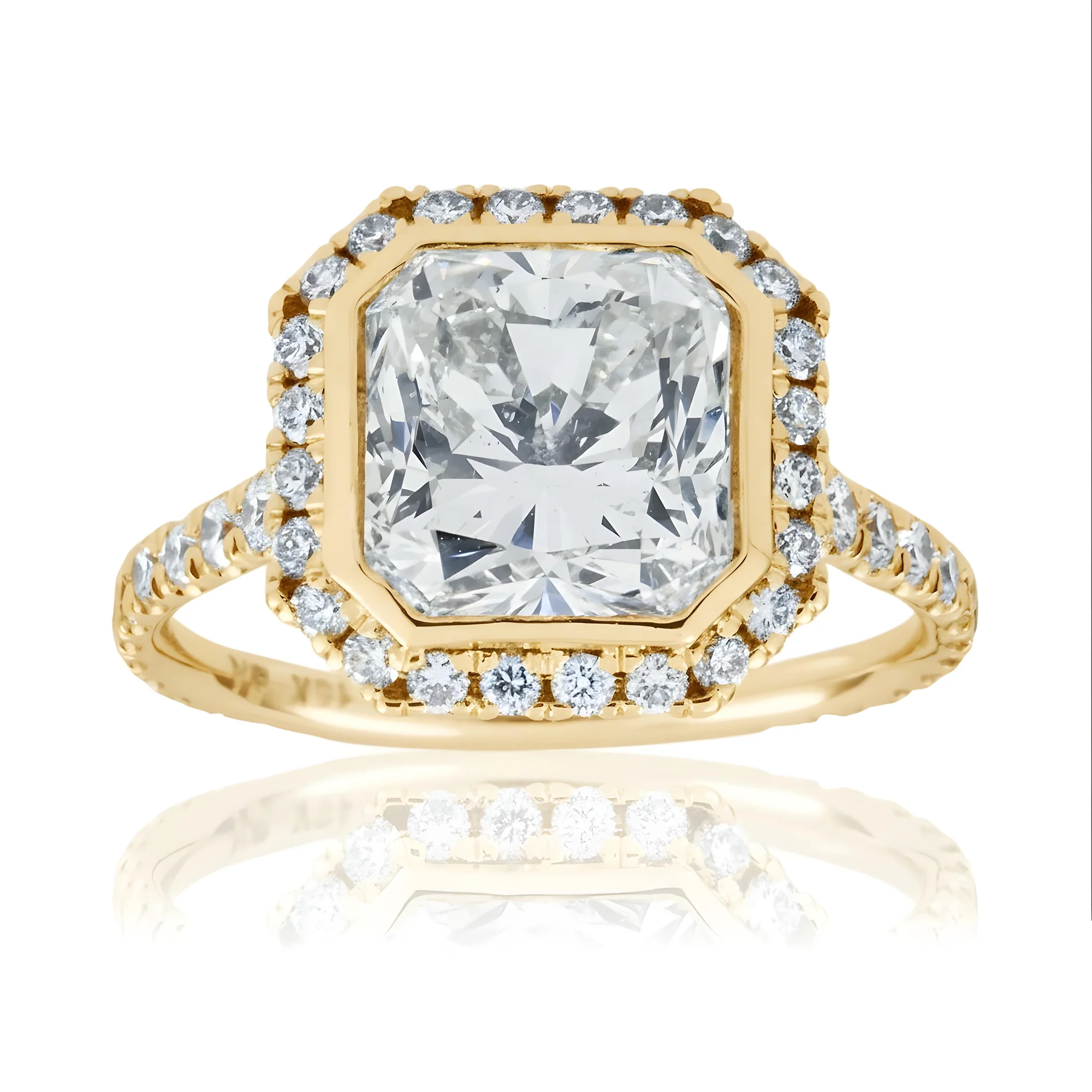 18K White Gold 4.07ct Cushiuuon Cut Diamond Engagement Ring 4.98ctw - Image 6
