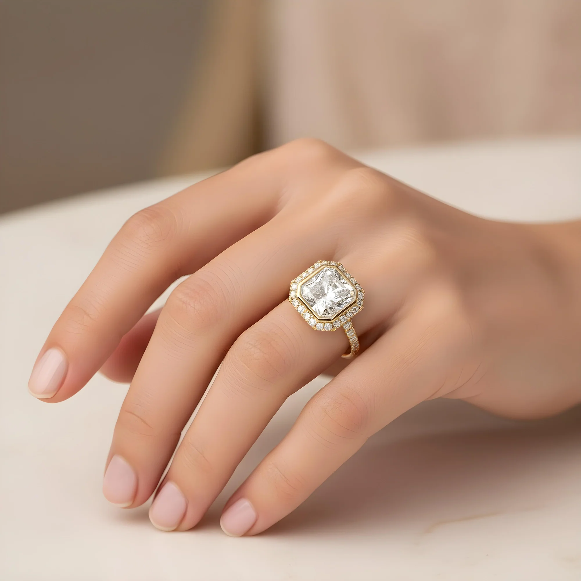18K White Gold 4.07ct Cushiuuon Cut Diamond Engagement Ring 4.98ctw - Image 7