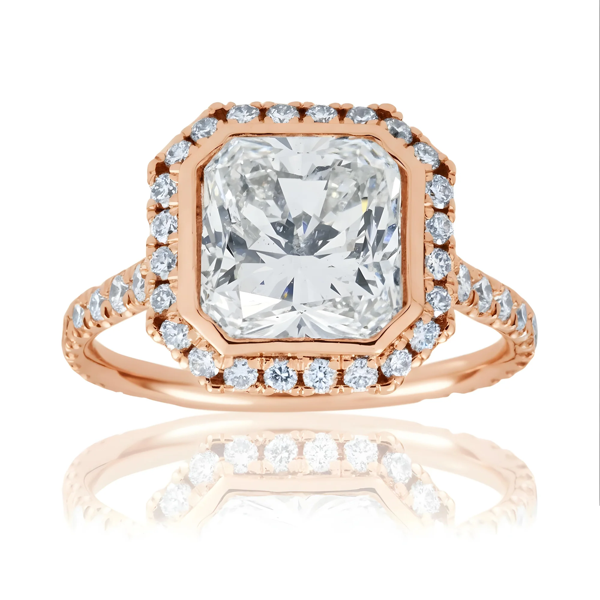 18K White Gold 4.07ct Cushiuuon Cut Diamond Engagement Ring 4.98ctw - Image 8