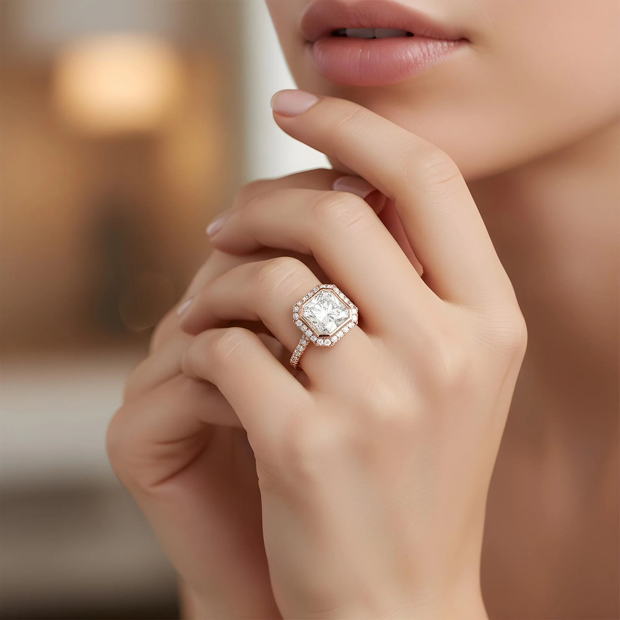 18K White Gold 4.07ct Cushiuuon Cut Diamond Engagement Ring 4.98ctw - Image 9