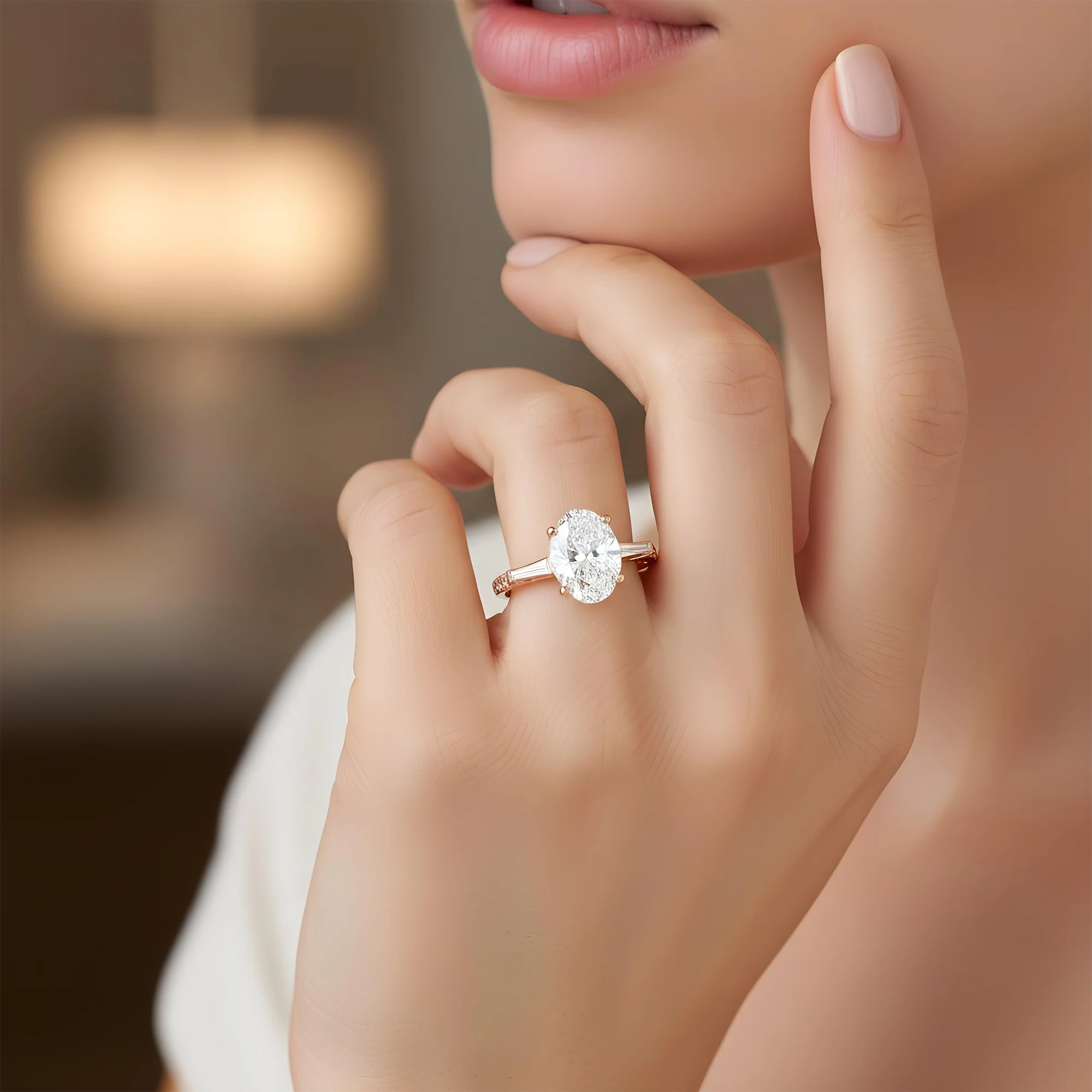 18K White Gold 4.35ct Oval Cut Diamond Engagement Ring 5.11ctw - Image 10