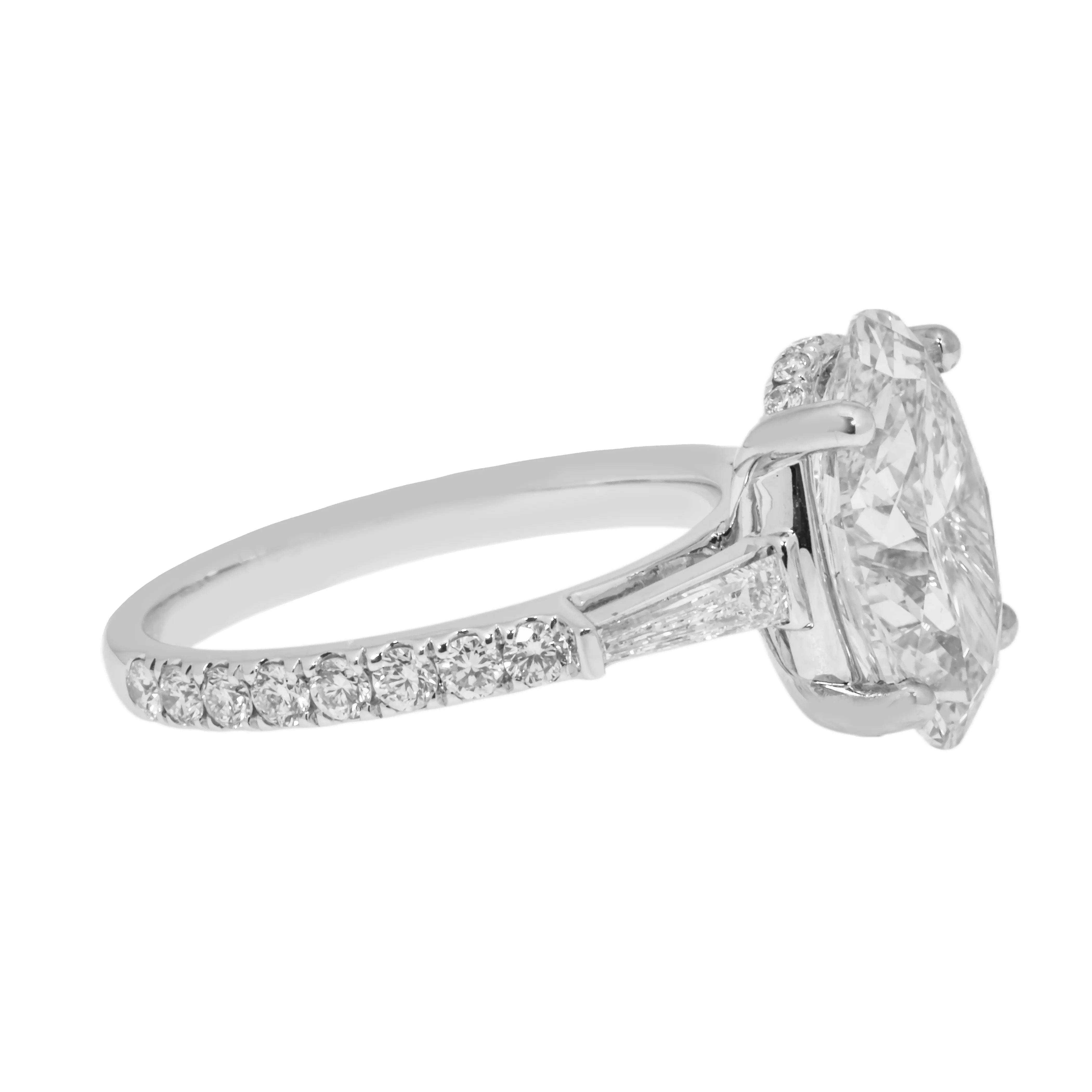 18K White Gold 4.35ct Oval Cut Diamond Engagement Ring 5.11ctw - Image 4