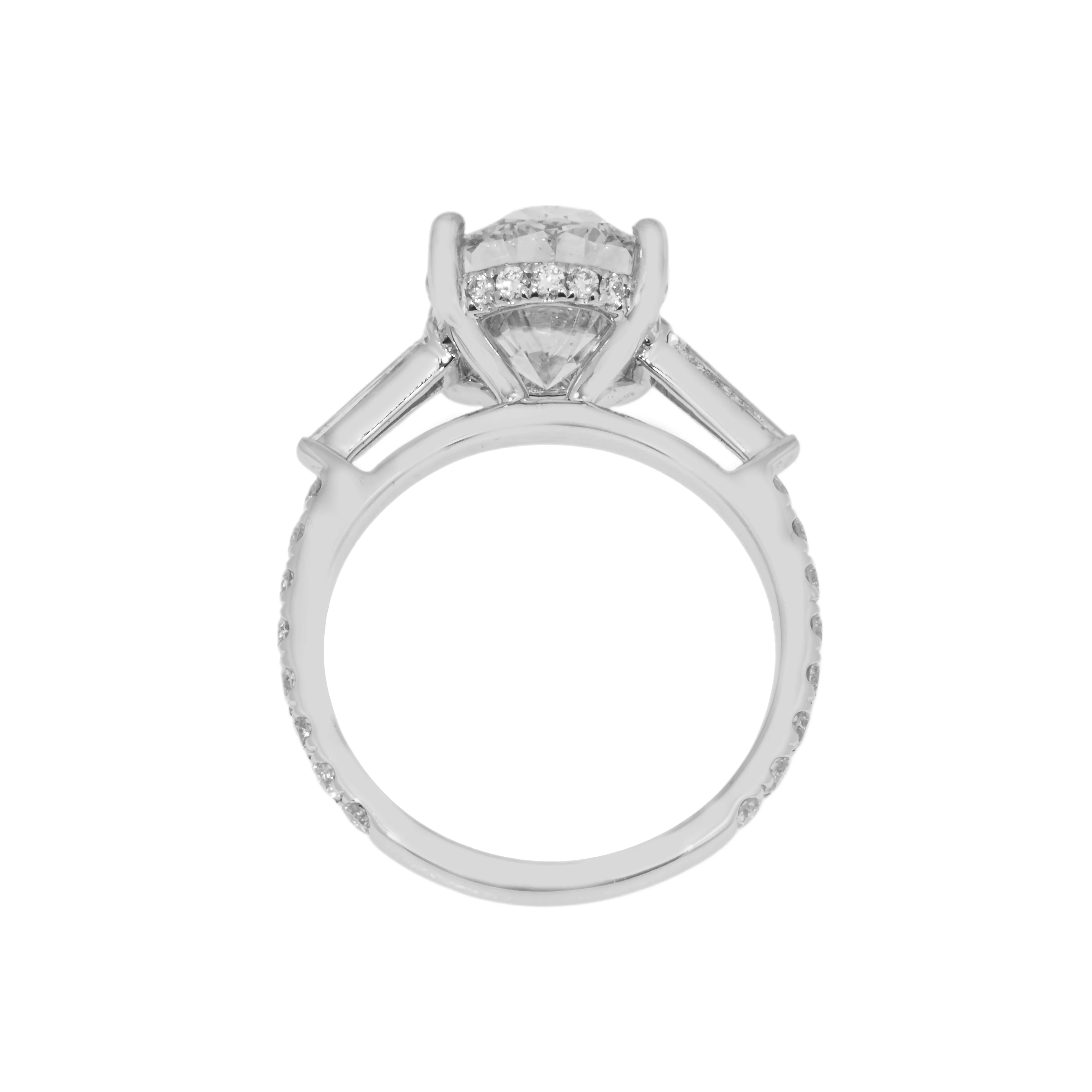 18K White Gold 4.35ct Oval Cut Diamond Engagement Ring 5.11ctw - Image 6