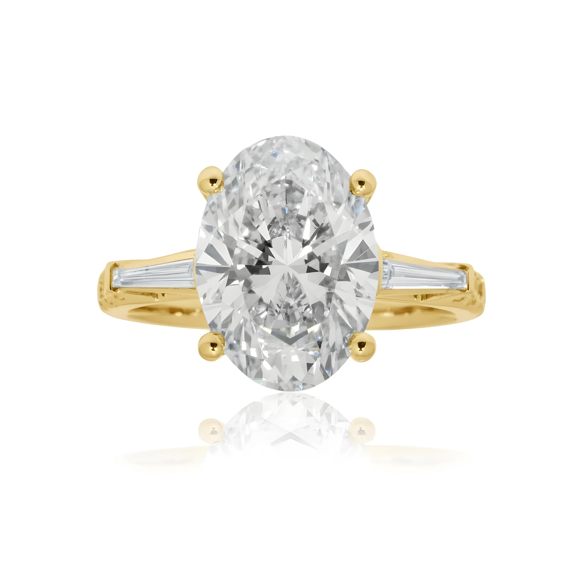 18K White Gold 4.35ct Oval Cut Diamond Engagement Ring 5.11ctw - Image 7