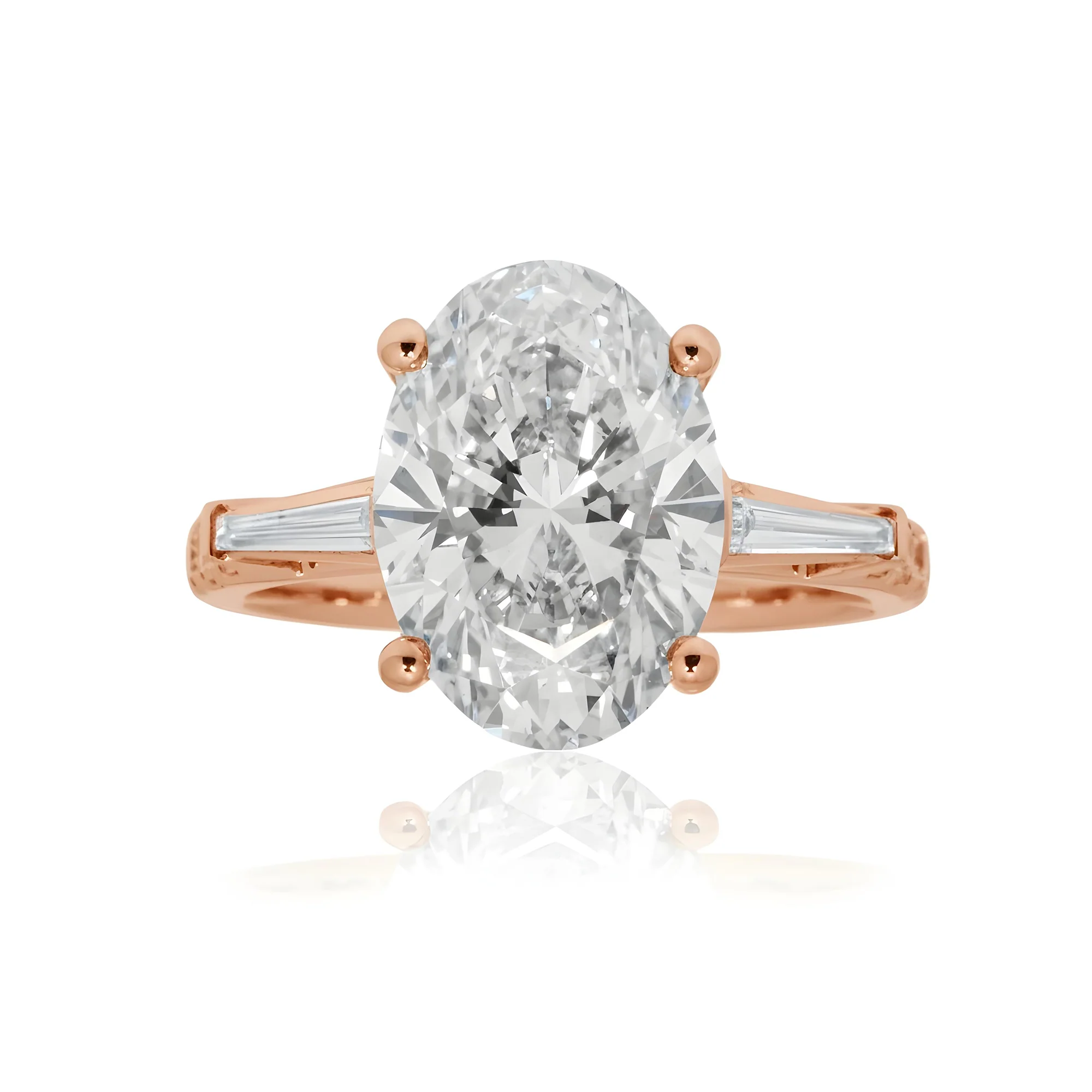18K White Gold 4.35ct Oval Cut Diamond Engagement Ring 5.11ctw - Image 9