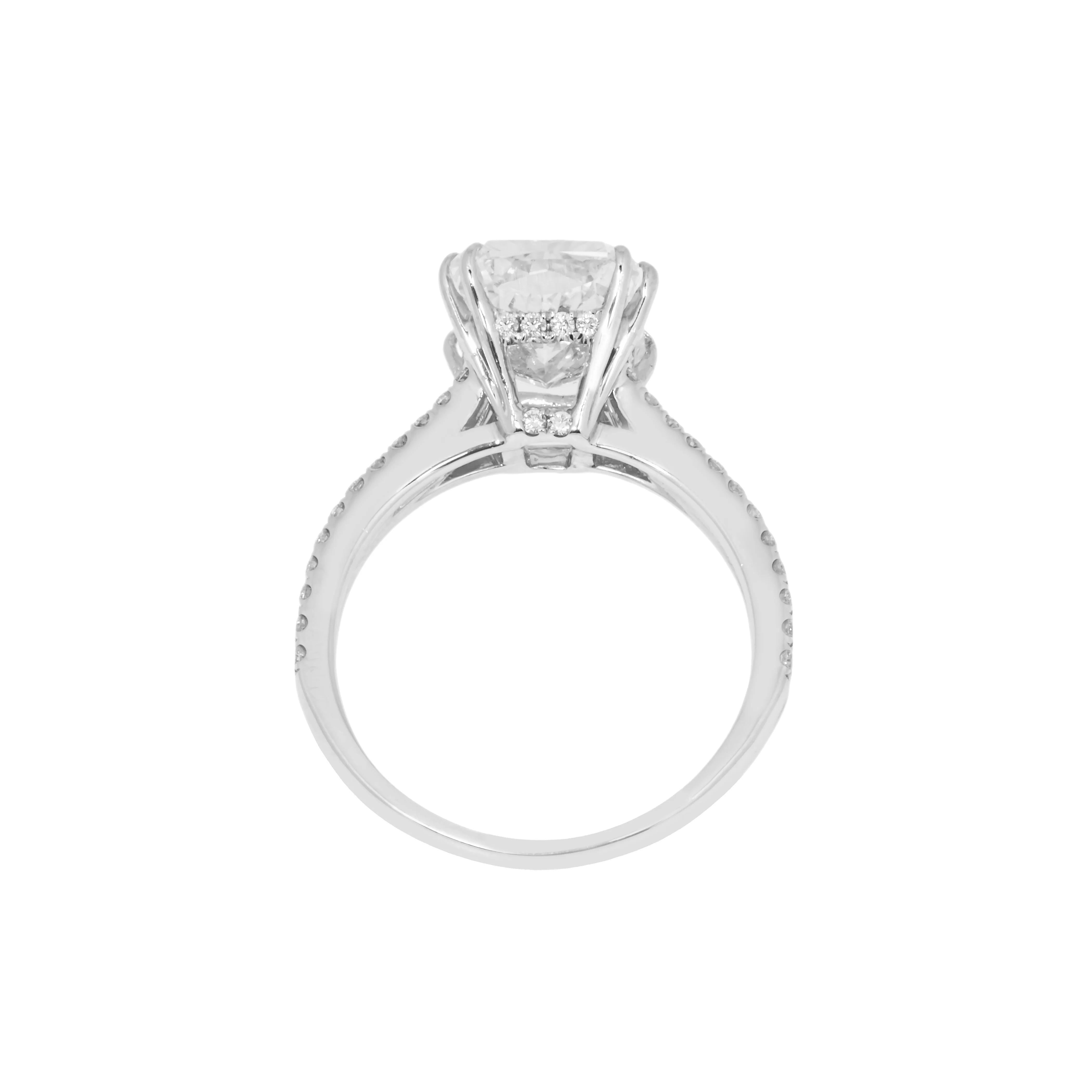 18K White Gold 4.41ct Elongated Cushion Cut Diamond Engagement Ring - Image 4