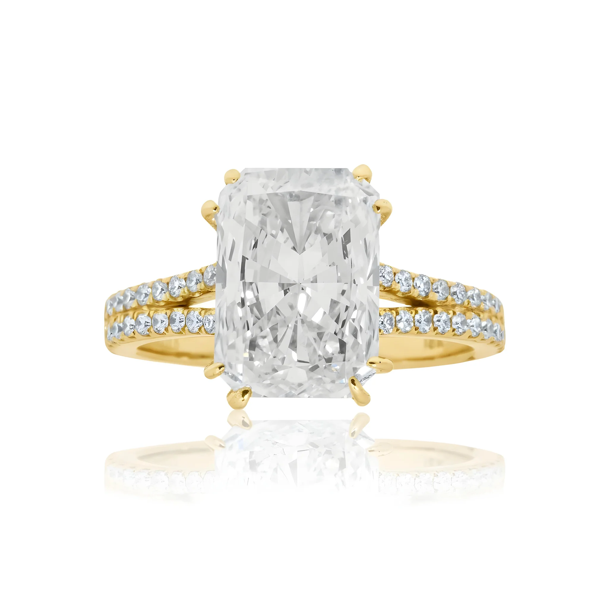 18K White Gold 4.41ct Elongated Cushion Cut Diamond Engagement Ring - Image 6