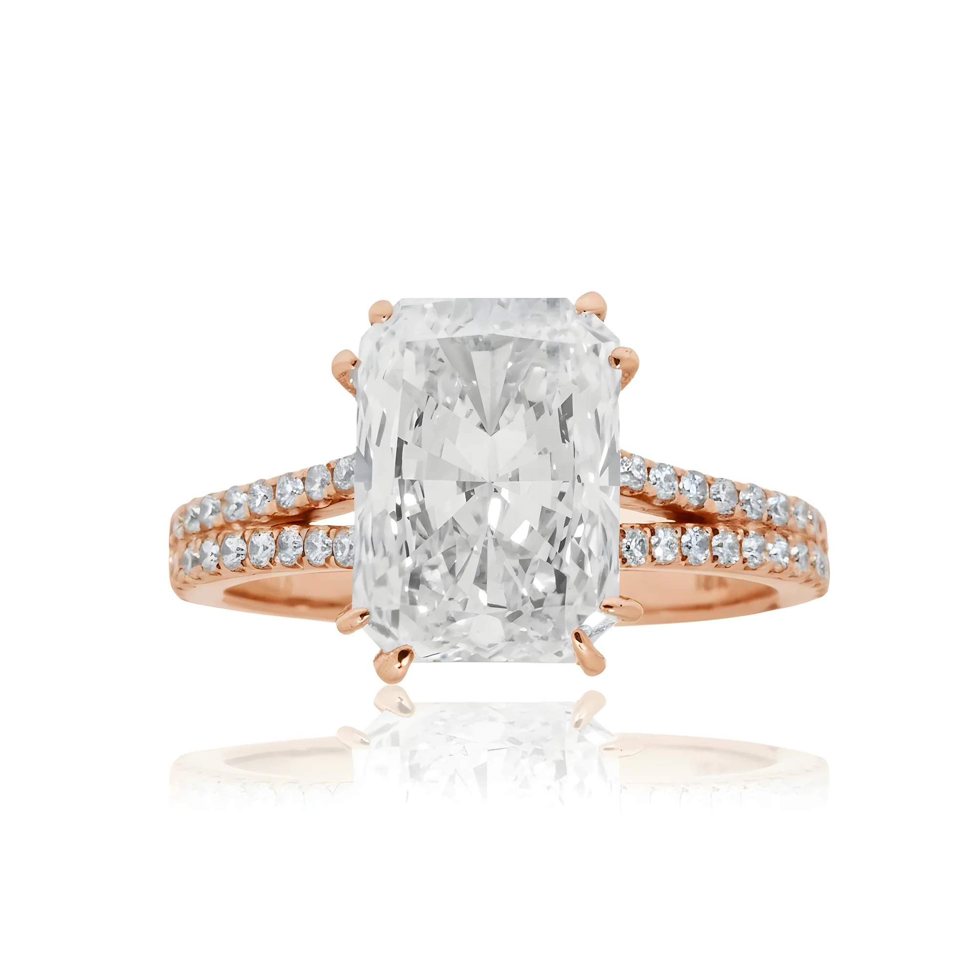 18K White Gold 4.41ct Elongated Cushion Cut Diamond Engagement Ring - Image 8