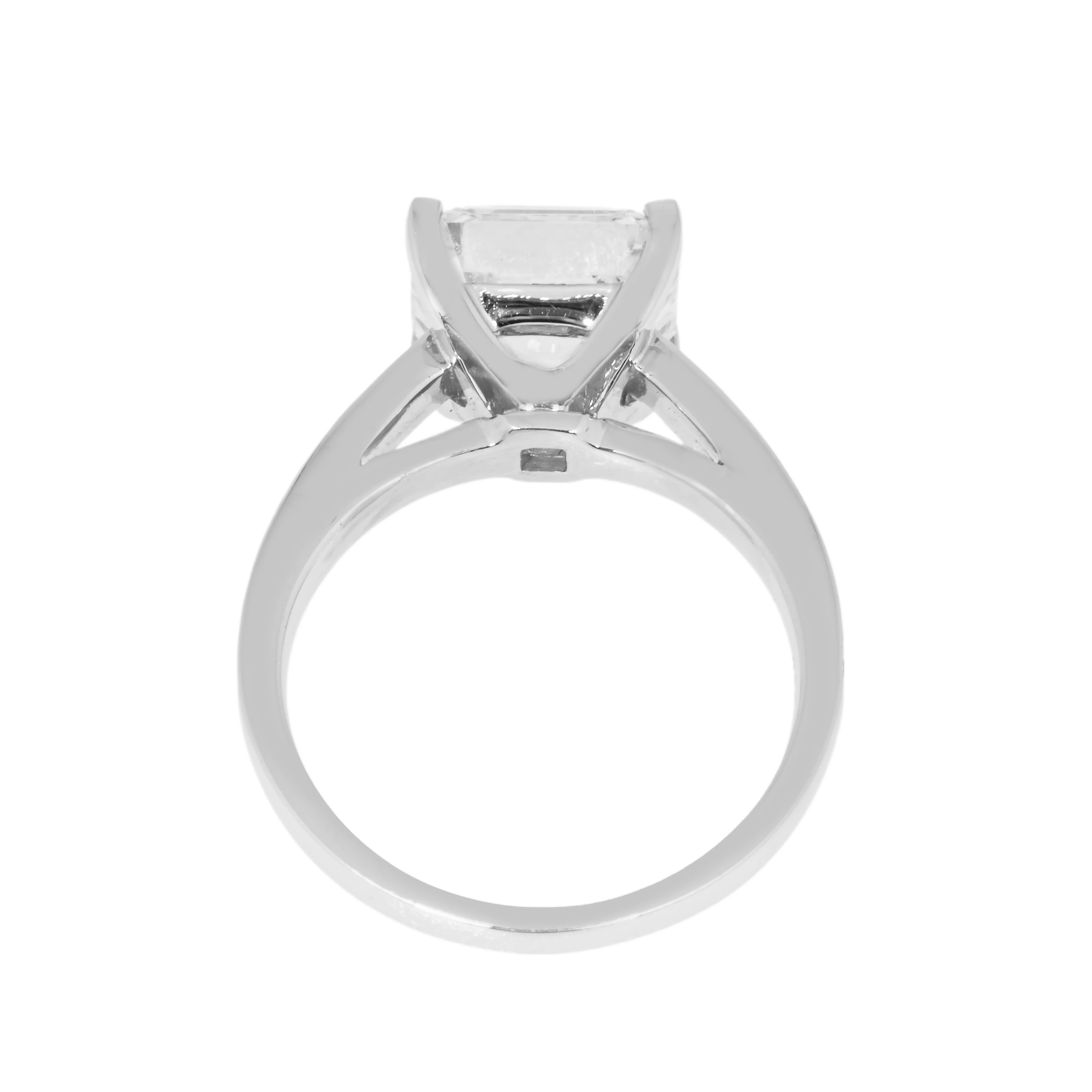 18K White Gold 4.42ct Asscher Cut Diamond Engagement Ring 4.61ctw - Image 5