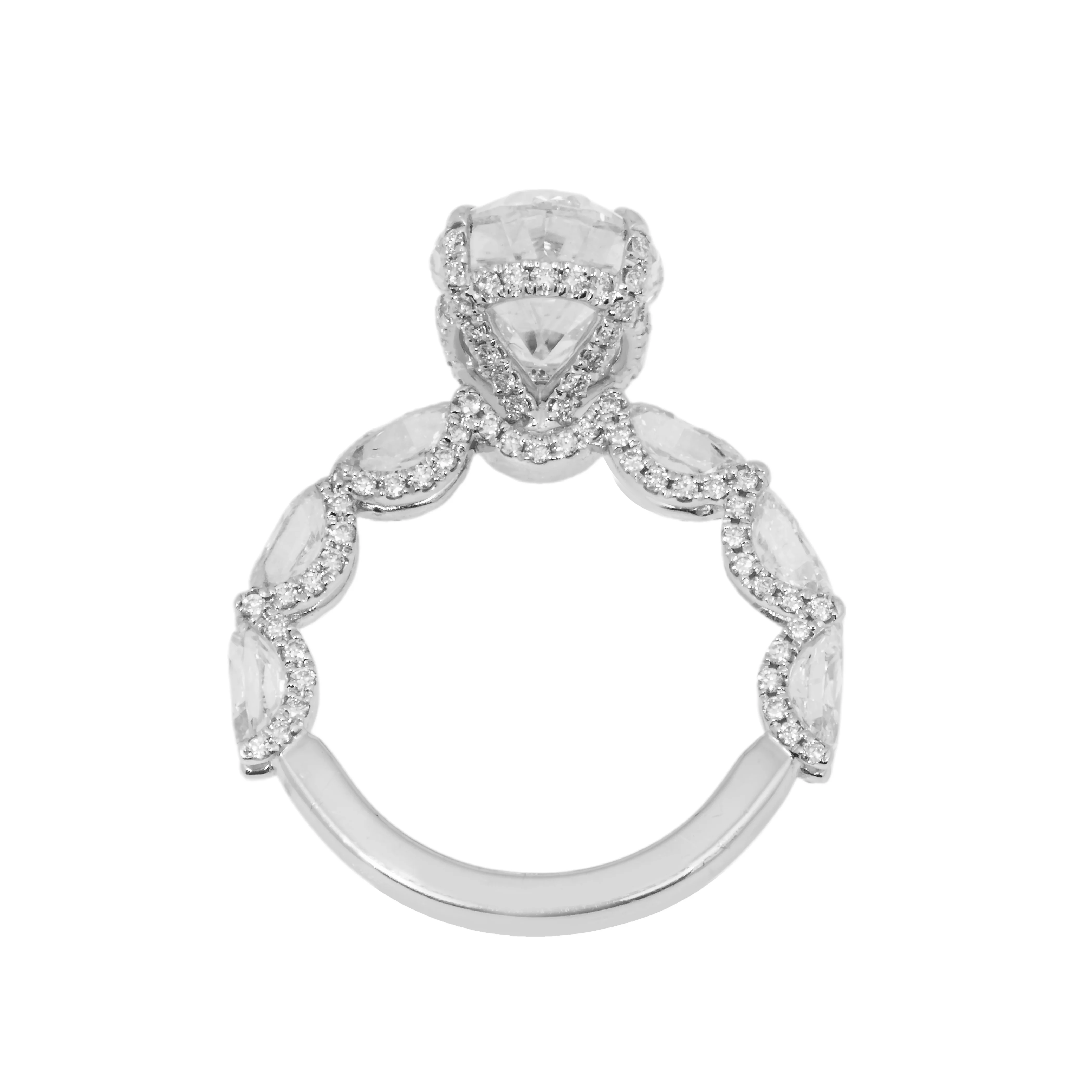 18K White Gold 4.51ct Oval Cut Diamond Engagement Ring 7.86ctw - Image 5