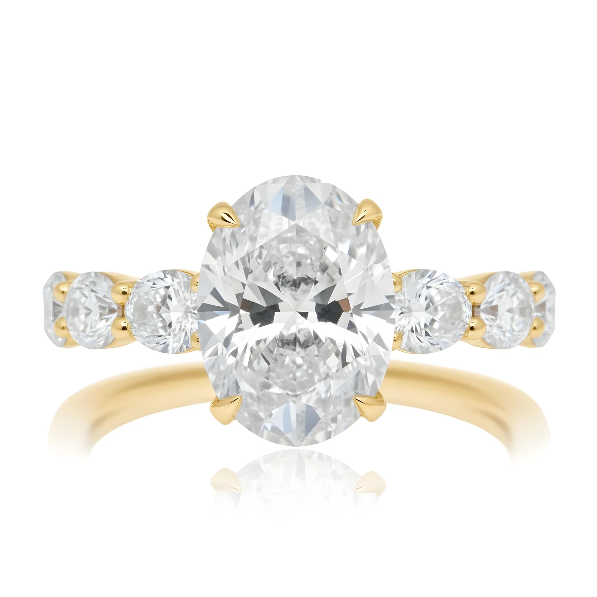 18K White Gold 4.51ct Oval Cut Diamond Engagement Ring 7.86ctw - Image 7
