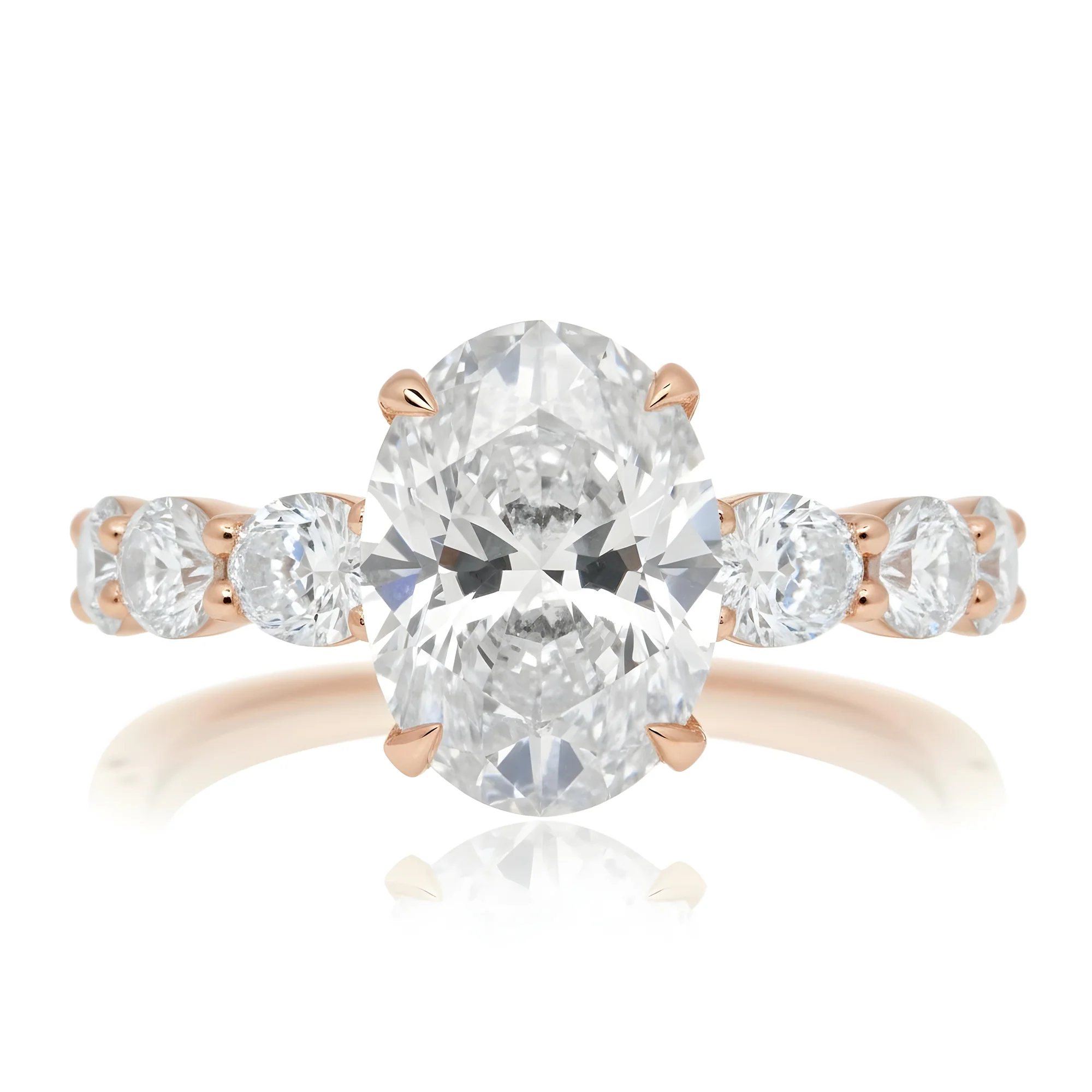 18K White Gold 4.51ct Oval Cut Diamond Engagement Ring 7.86ctw - Image 9