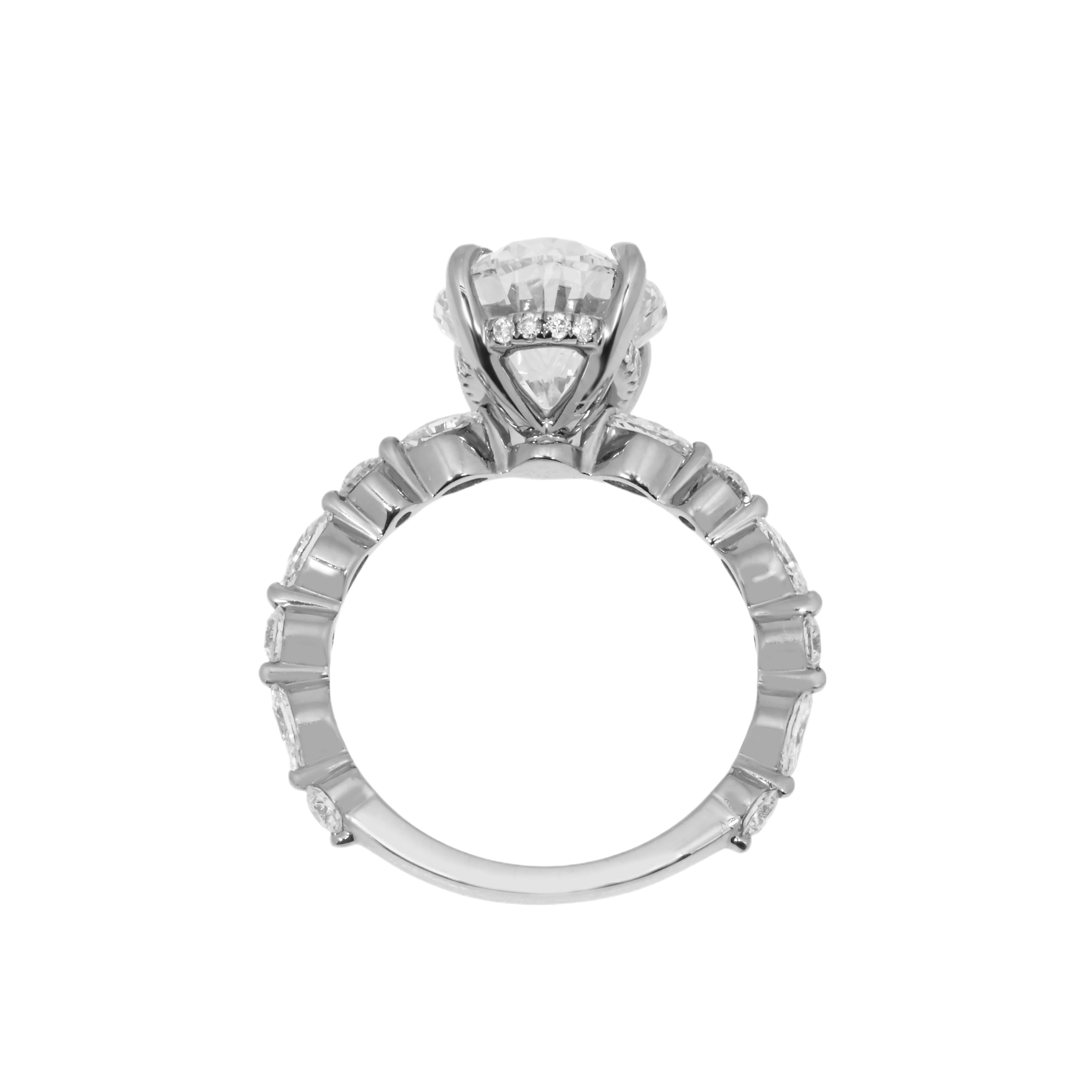 GIA 18K White Gold 4ct Oval Cut Diamond Engagement Ring 5ctw - Image 5
