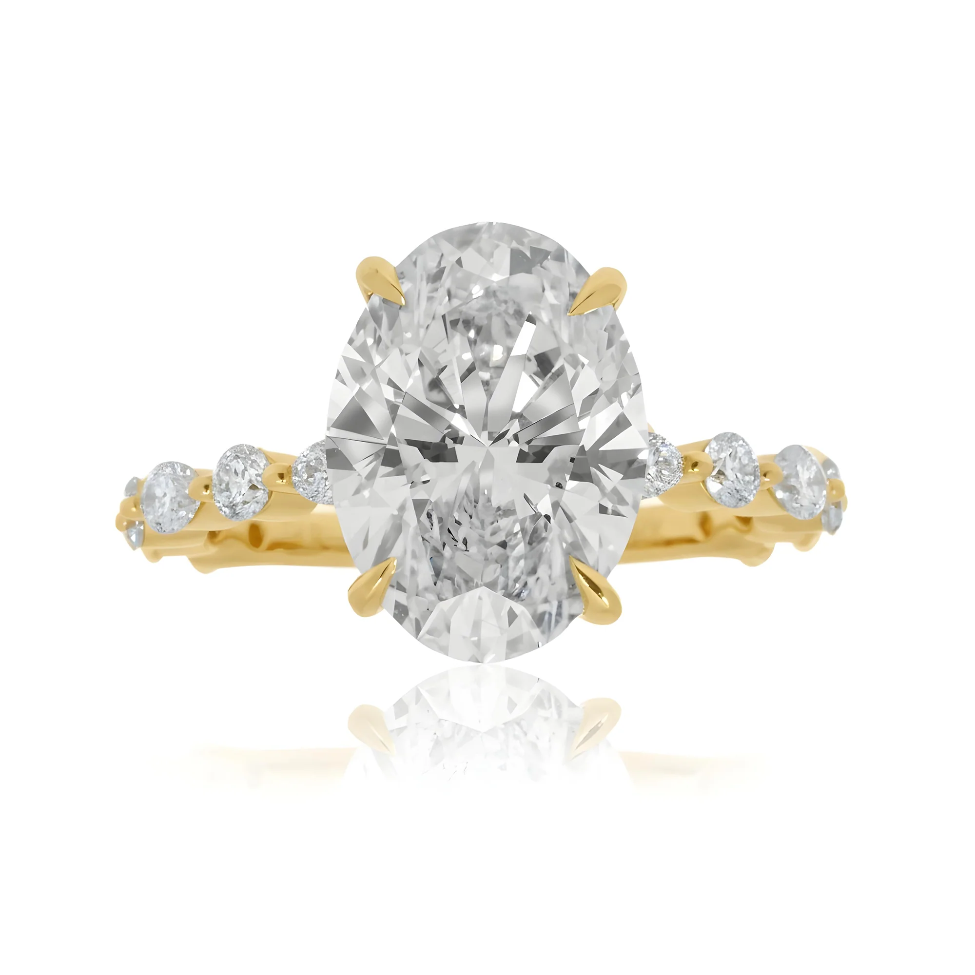 GIA 18K White Gold 4ct Oval Cut Diamond Engagement Ring 5ctw - Image 7